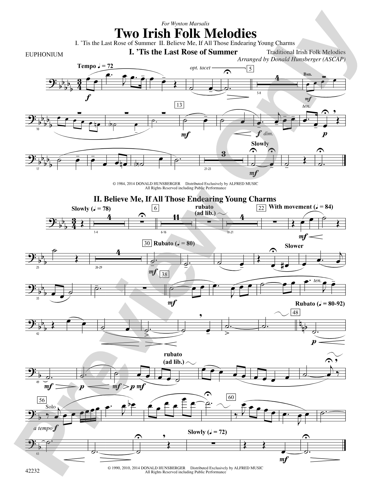 Two Irish Folk Melodies: Baritone B.C.