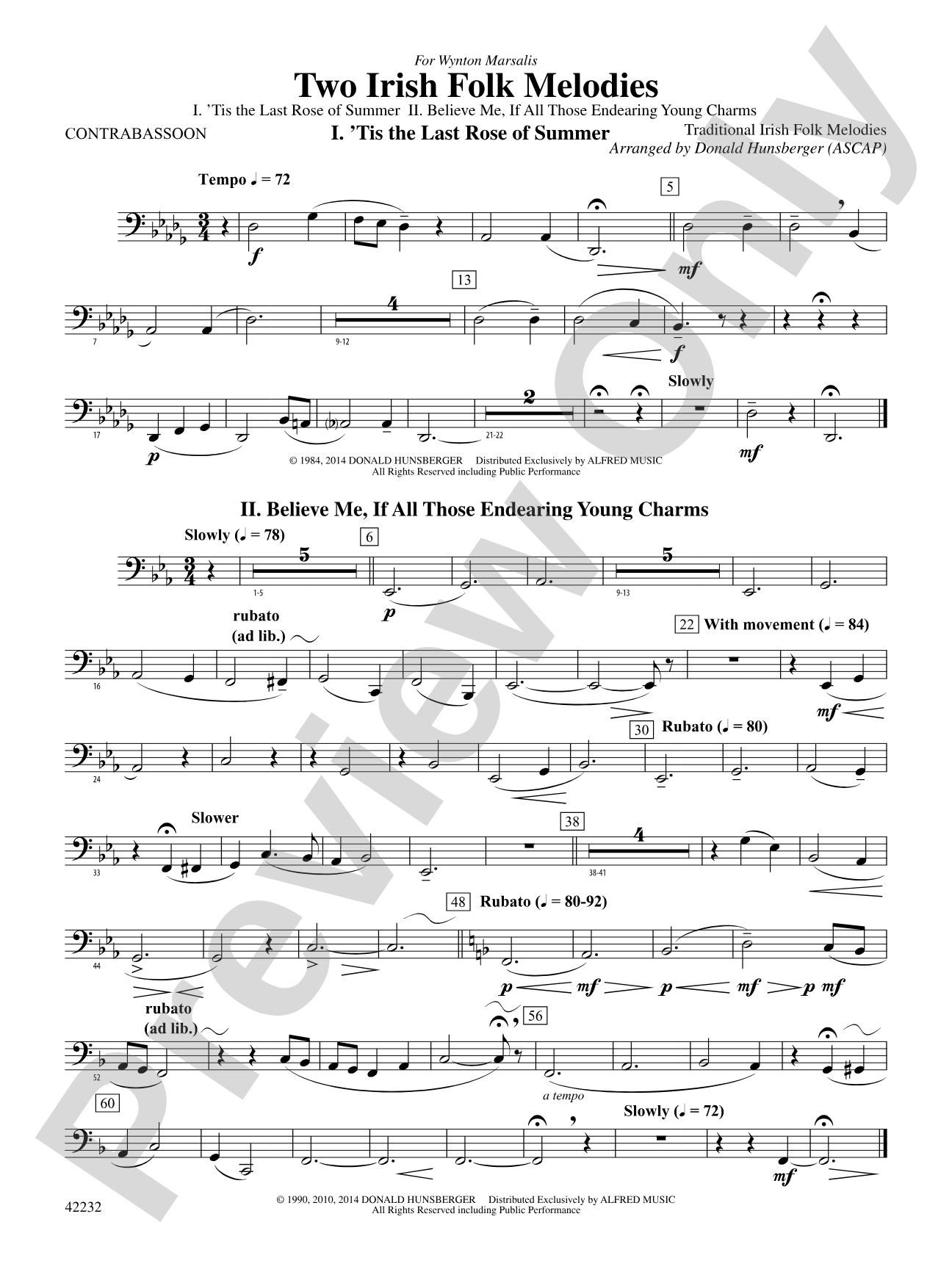 Two Irish Folk Melodies: Contra Bassoon