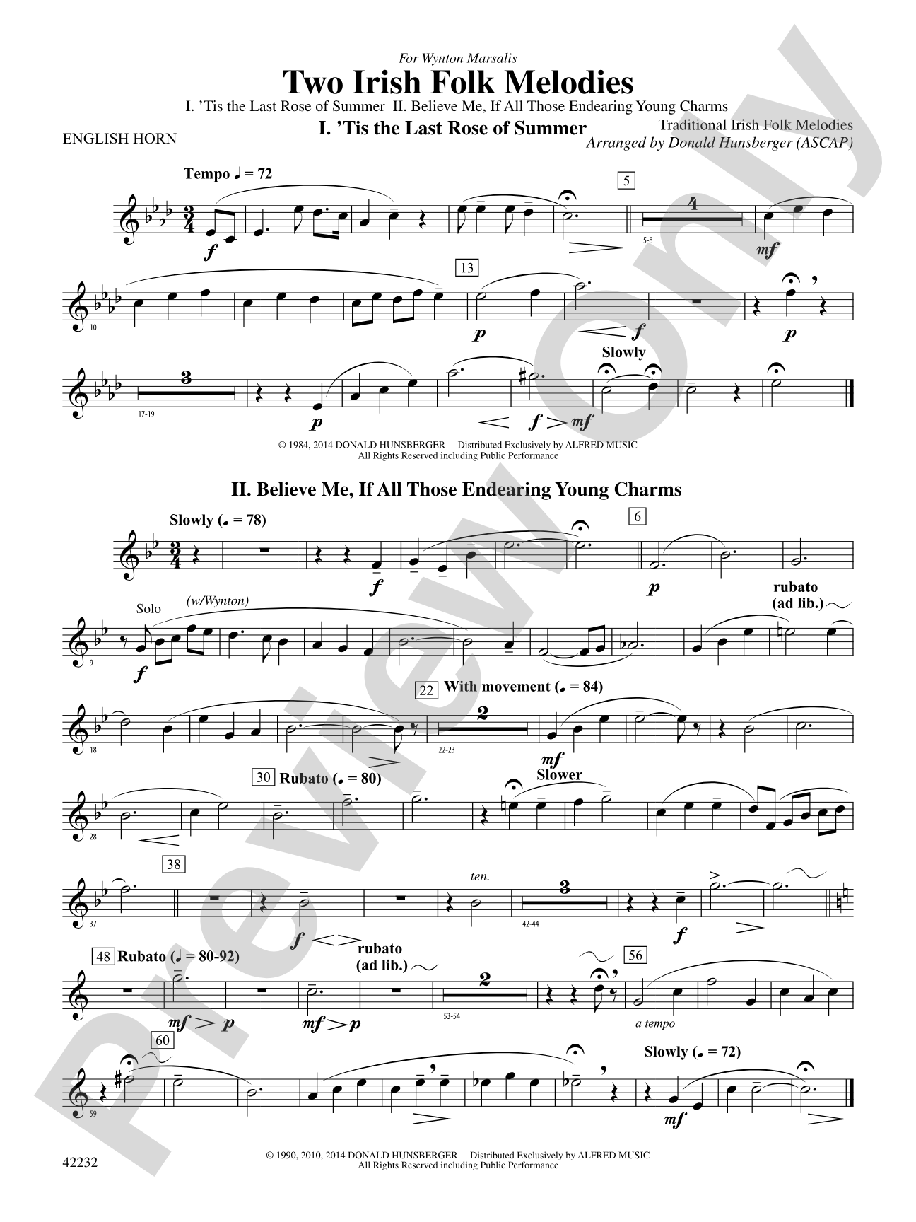 Two Irish Folk Melodies: English Horn