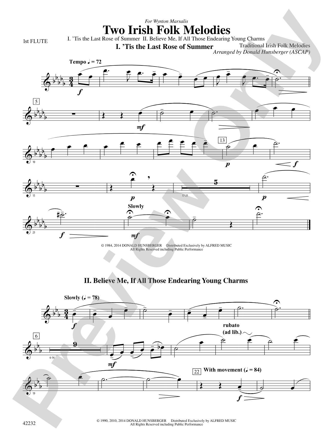 Two Irish Folk Melodies: Flute