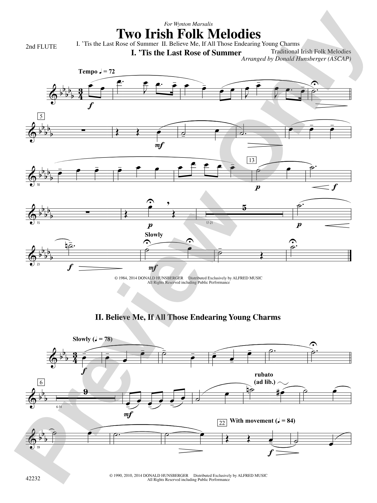 Two Irish Folk Melodies: 2nd Flute