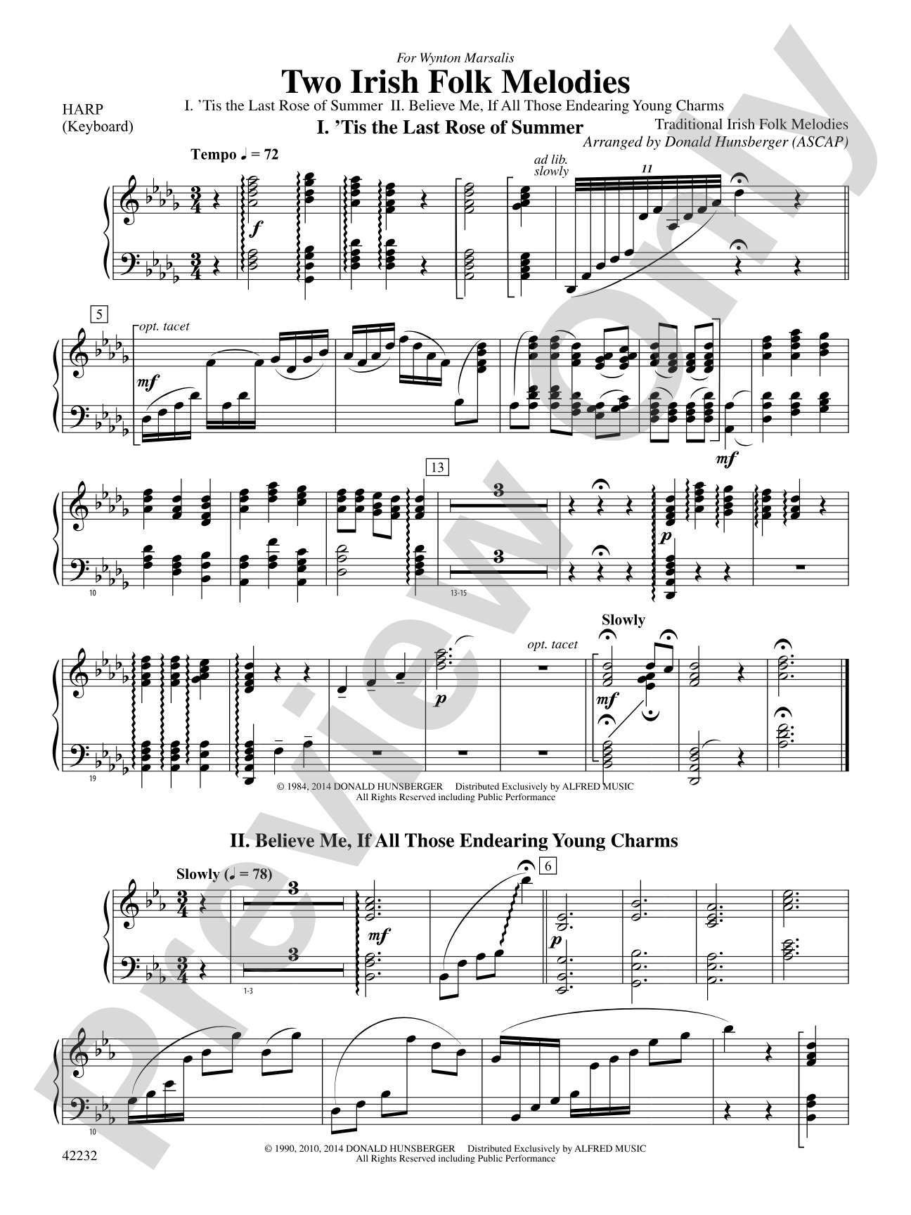 Two Irish Folk Melodies: Harp