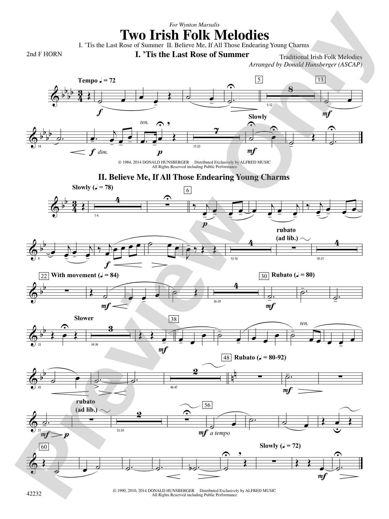 Two Irish Folk Melodies: 2nd F Horn