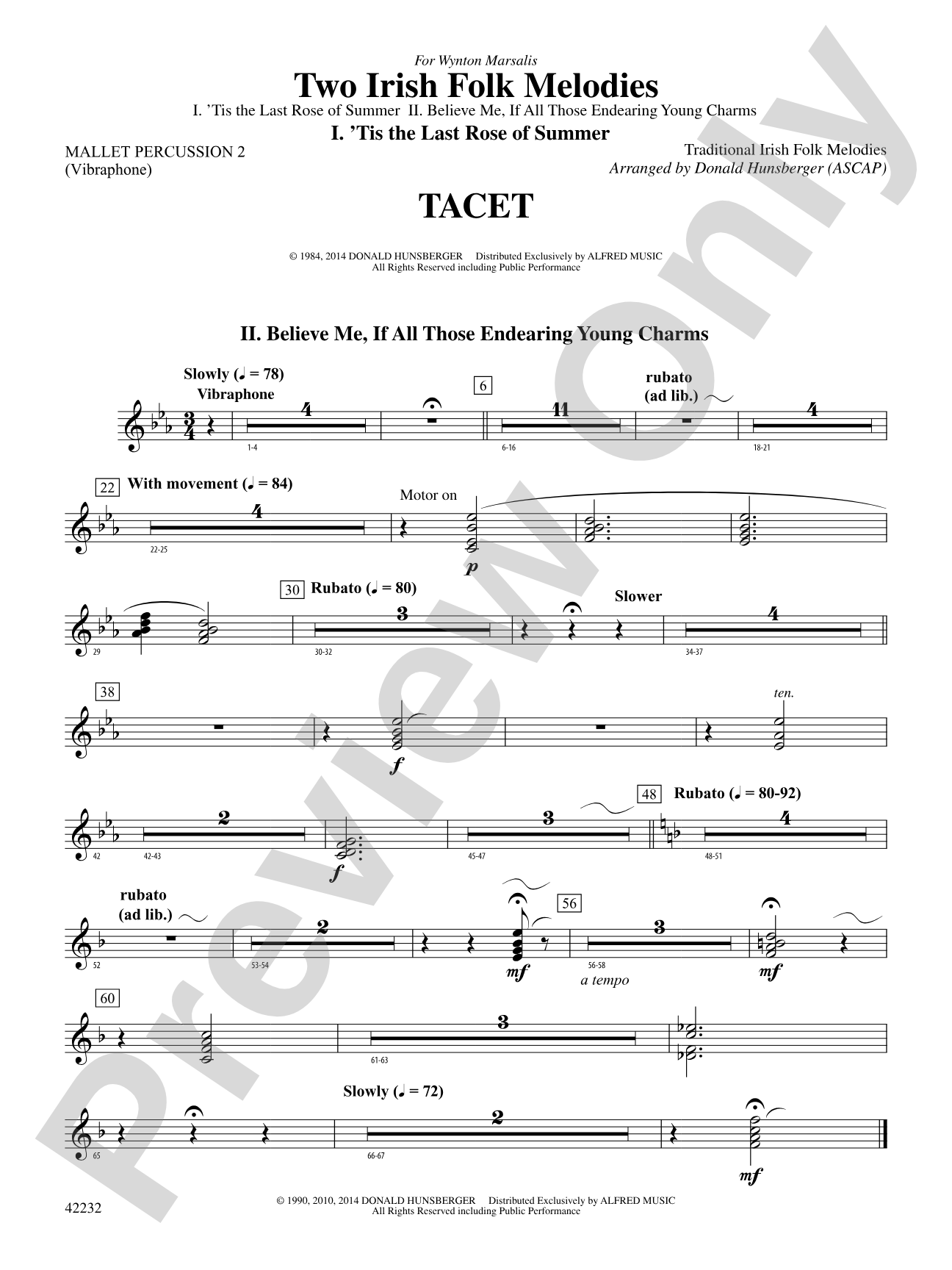 Two Irish Folk Melodies: 2nd Mallet Percussion
