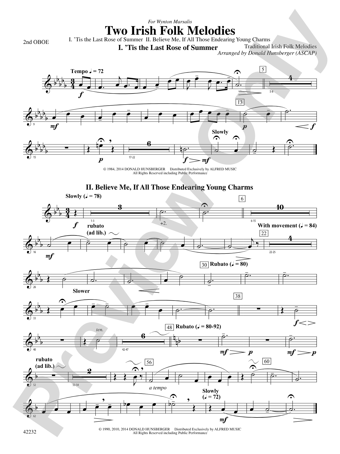 Two Irish Folk Melodies: 2nd Oboe