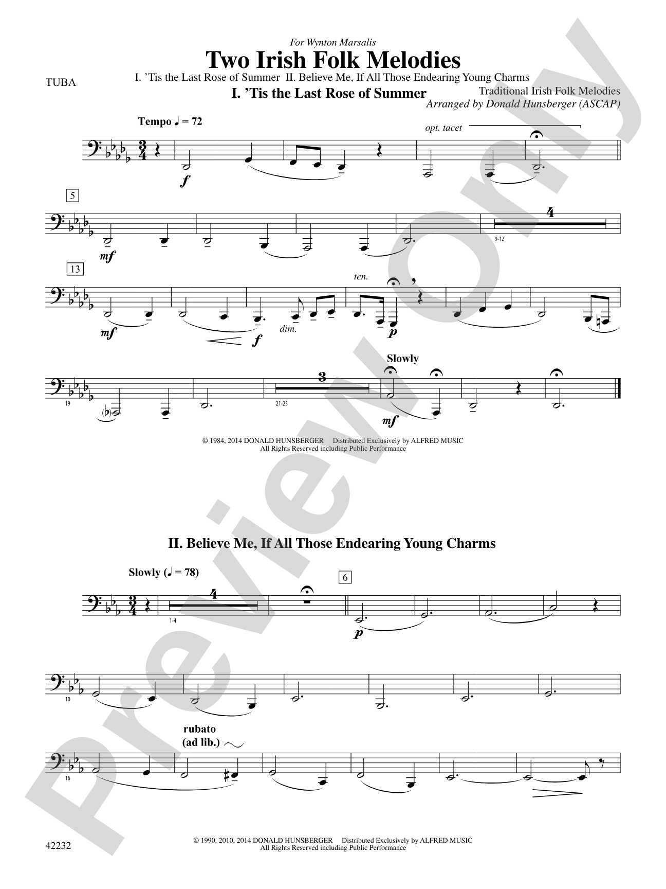 Two Irish Folk Melodies: Tuba
