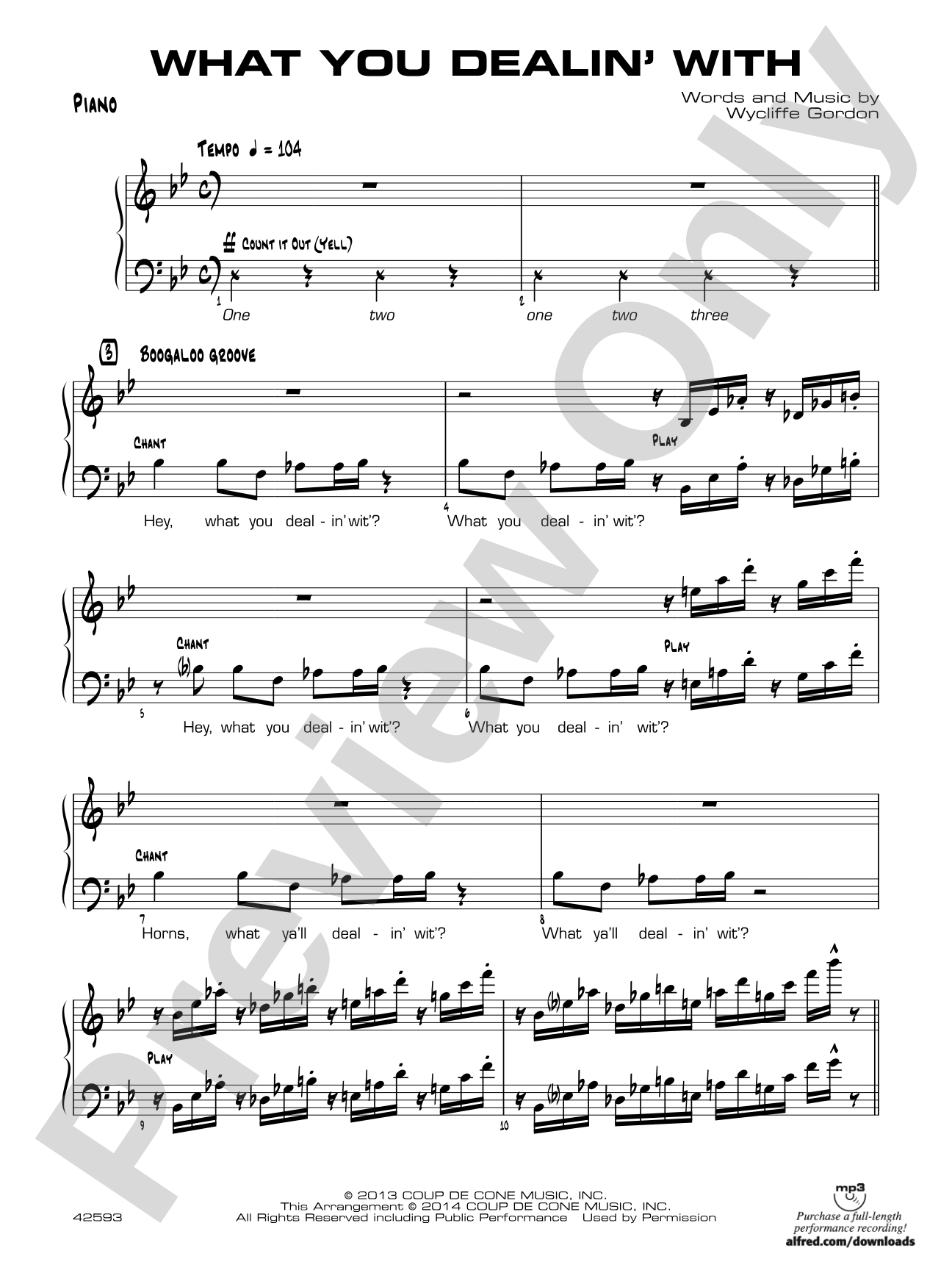 What You Dealin' With: Piano Accompaniment