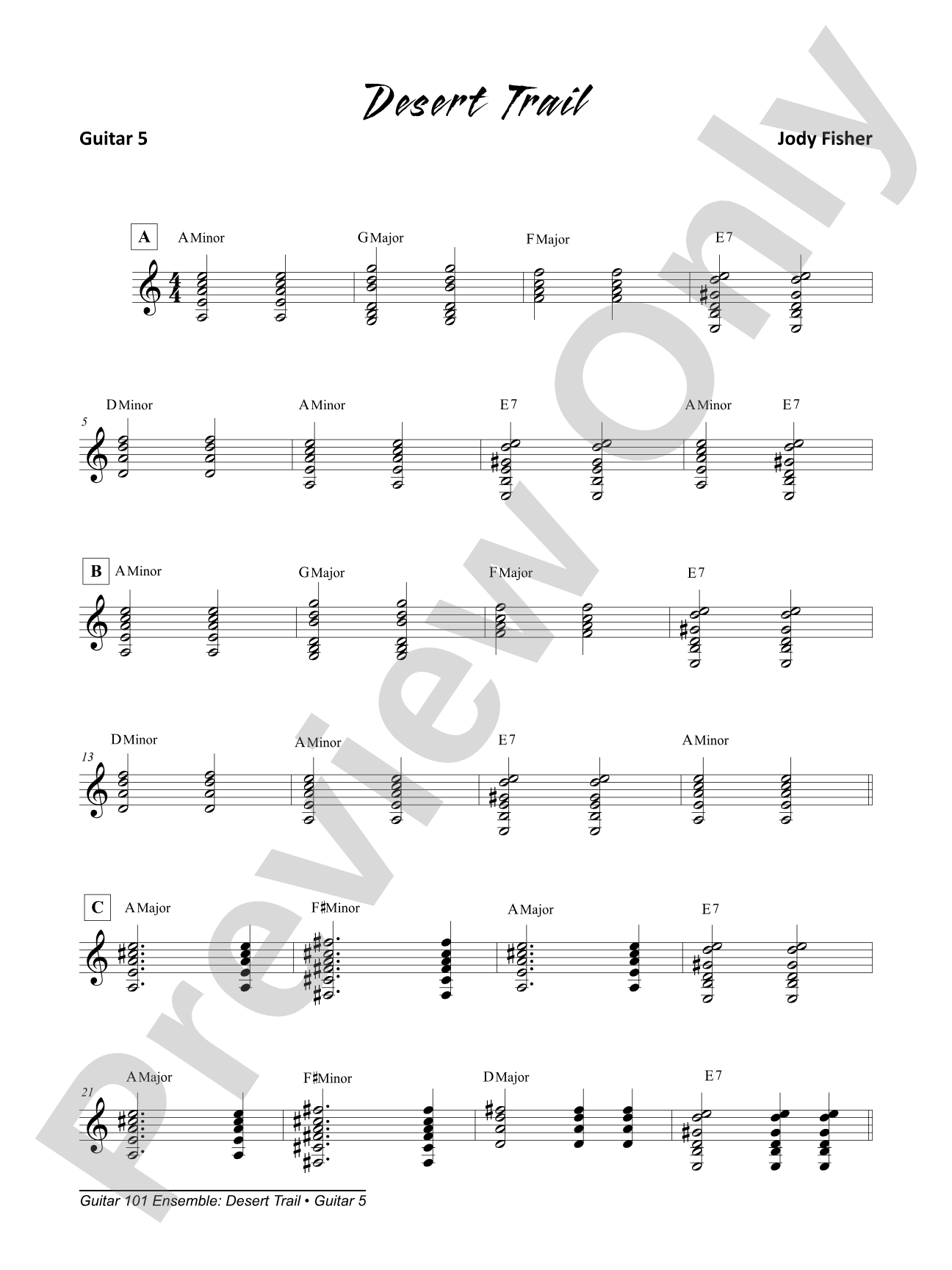 Alfred's Guitar 101, Ensemble: Desert Trail: Guitar 5