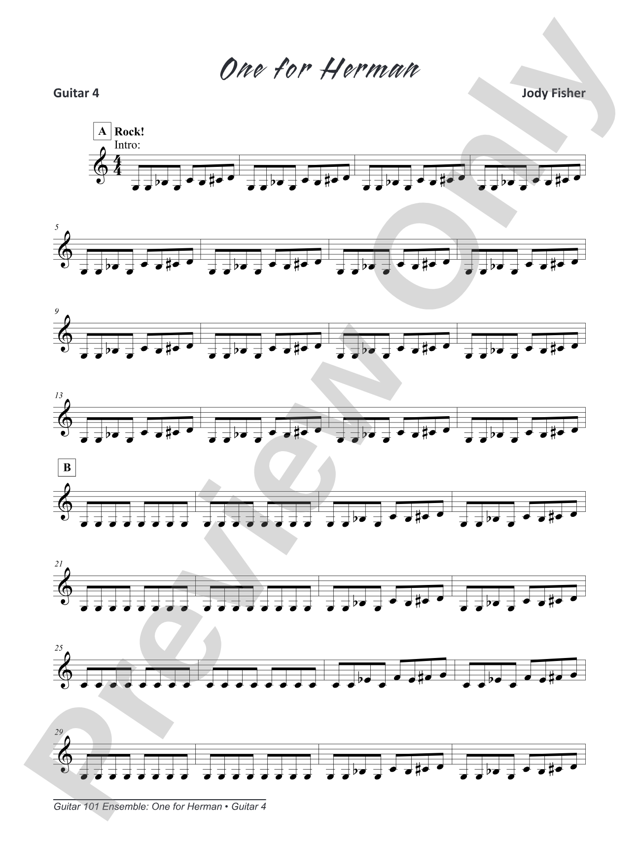 Alfred's Guitar 101, Ensemble: One for Herman: Guitar 4