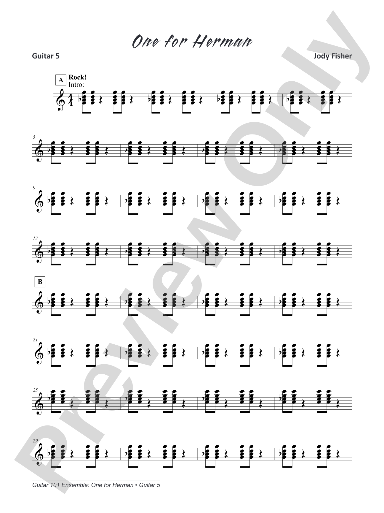 Alfred's Guitar 101, Ensemble: One for Herman: Guitar 5