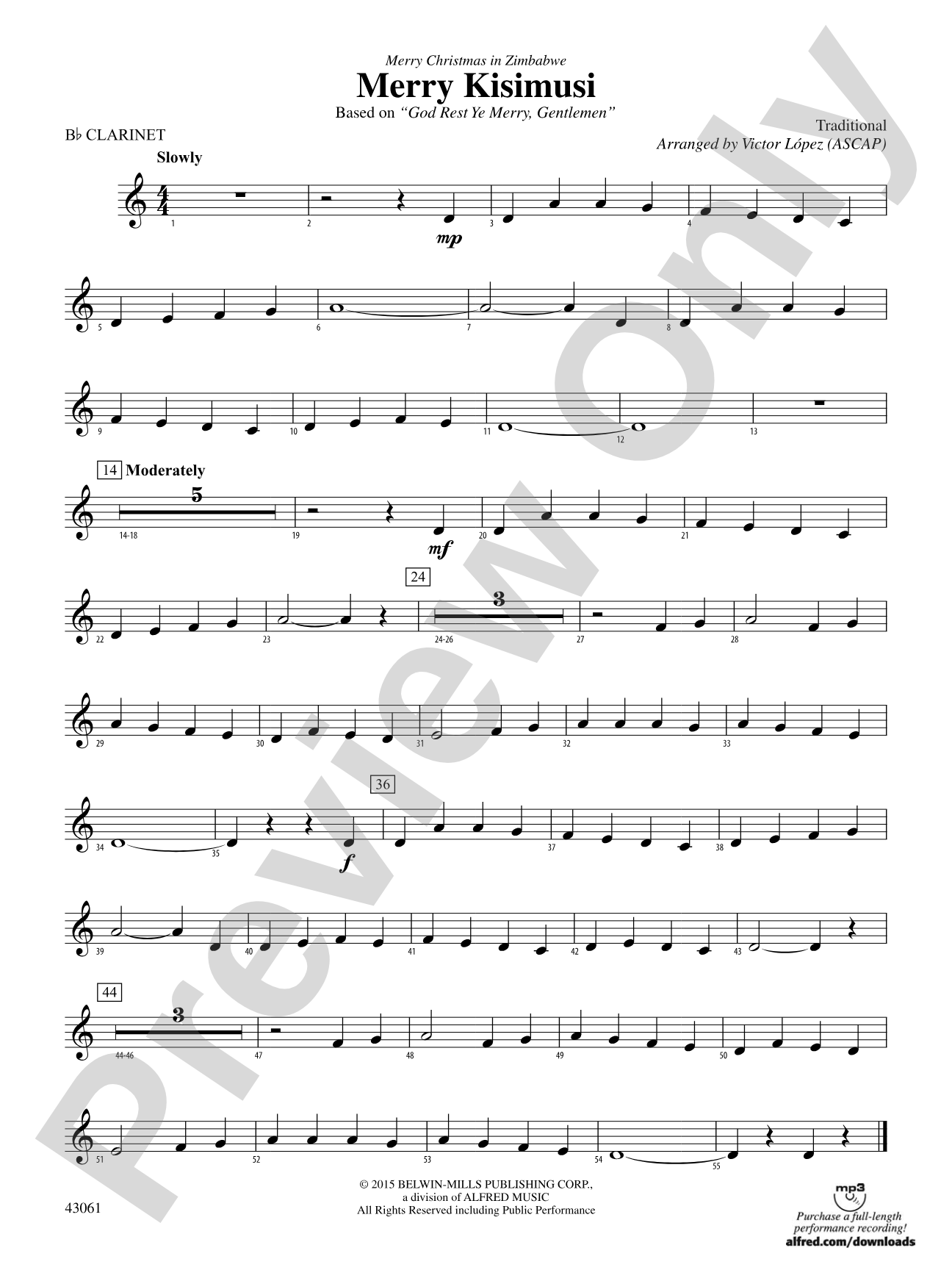 Merry Kisimusi: 1st B-flat Clarinet