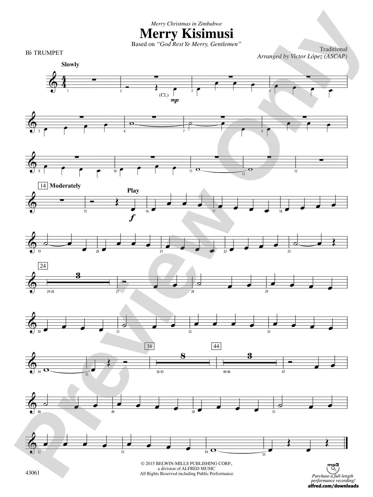Merry Kisimusi: 1st B-flat Trumpet