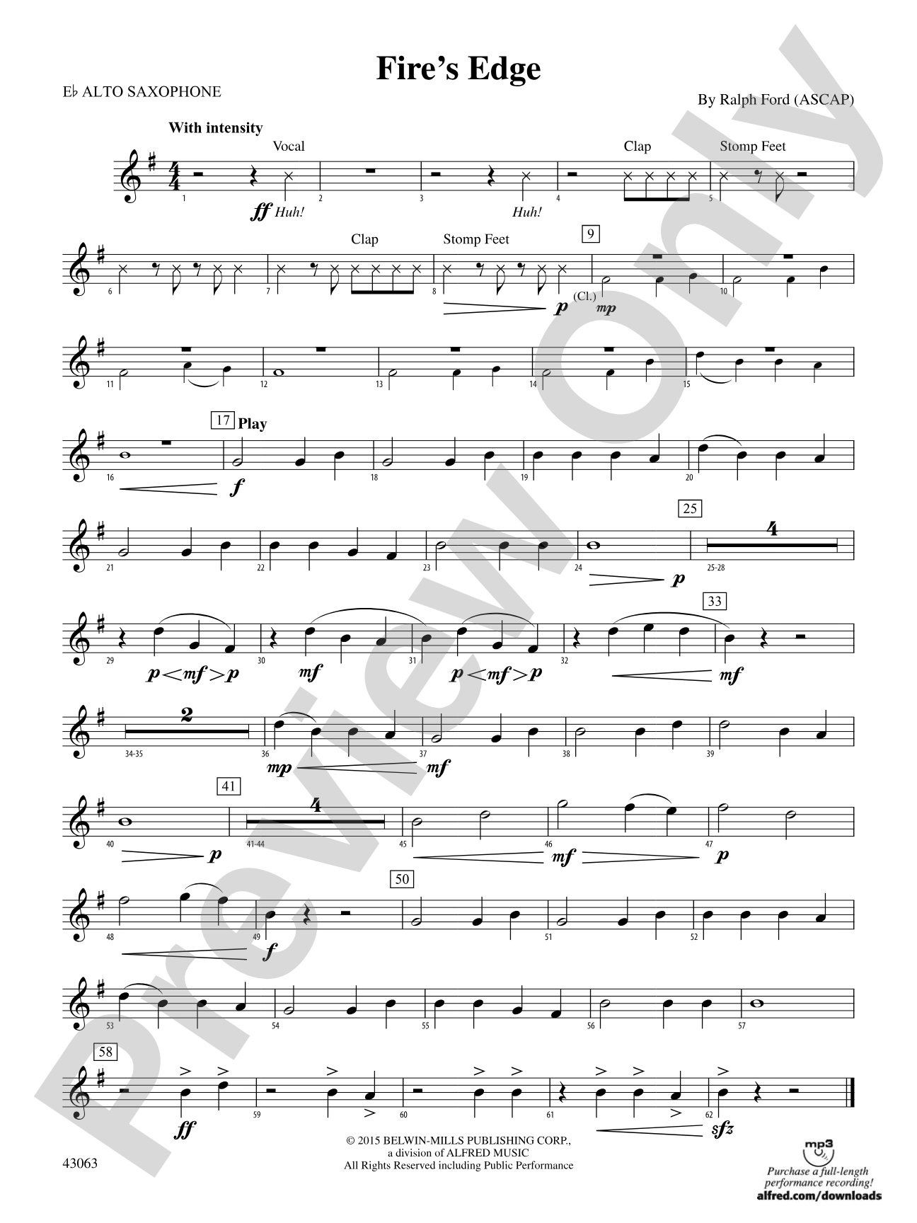 Fire's Edge: E-flat Alto Saxophone