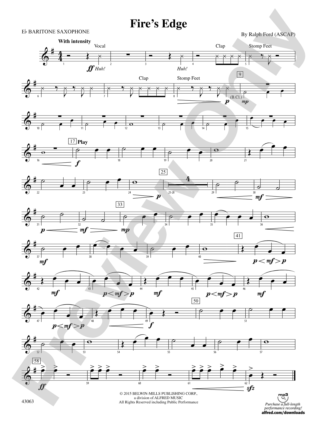 Fire's Edge: E-flat Baritone Saxophone