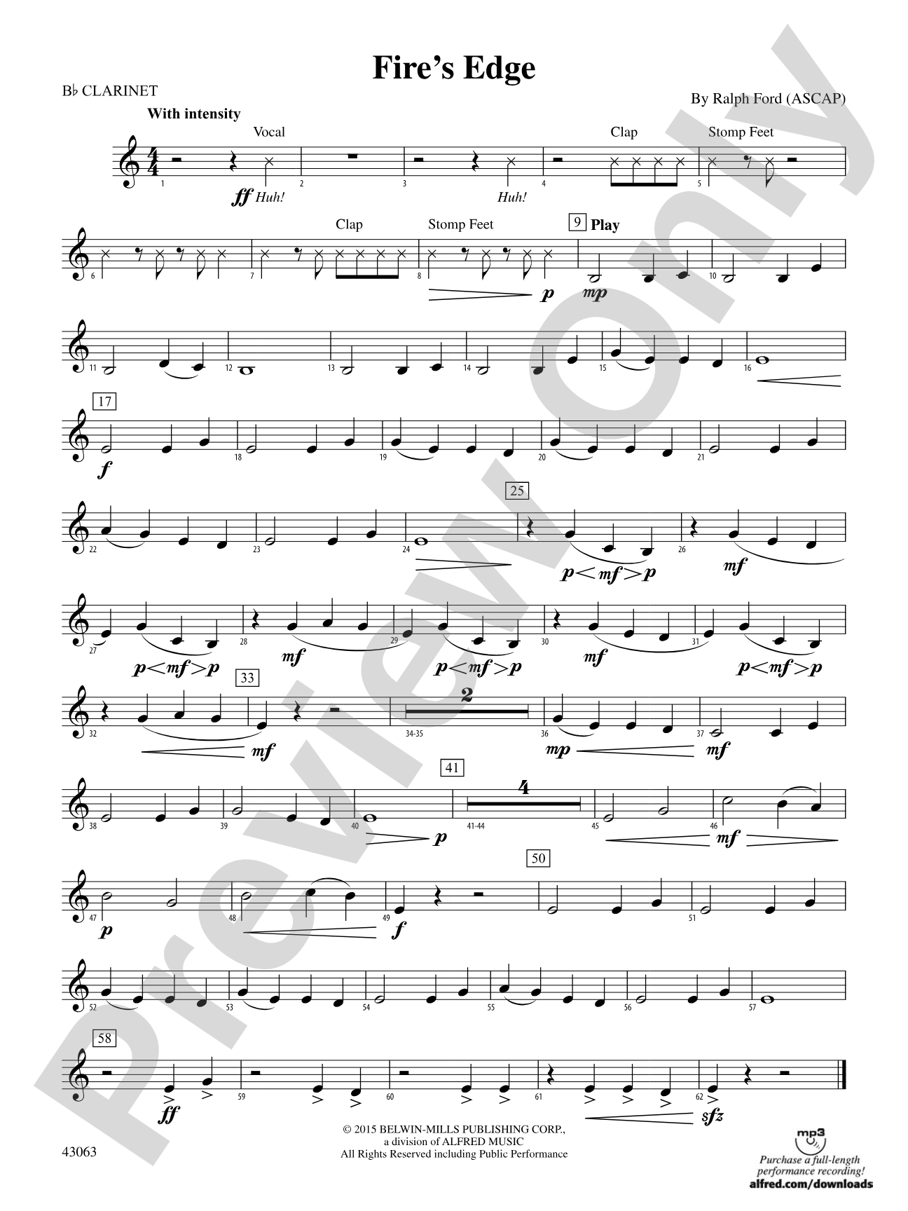 Fire's Edge: 1st B-flat Clarinet