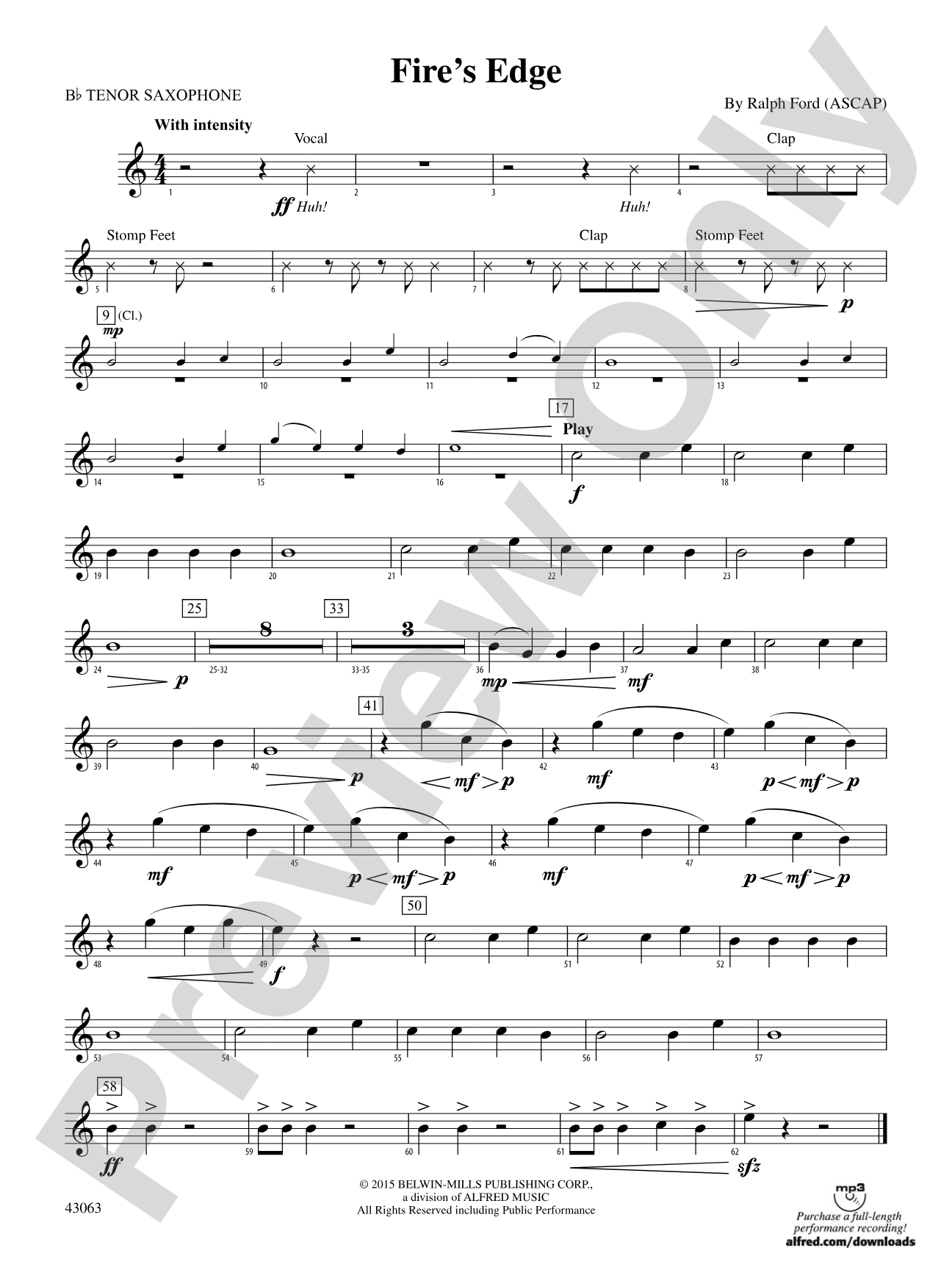 Fire's Edge: B-flat Tenor Saxophone