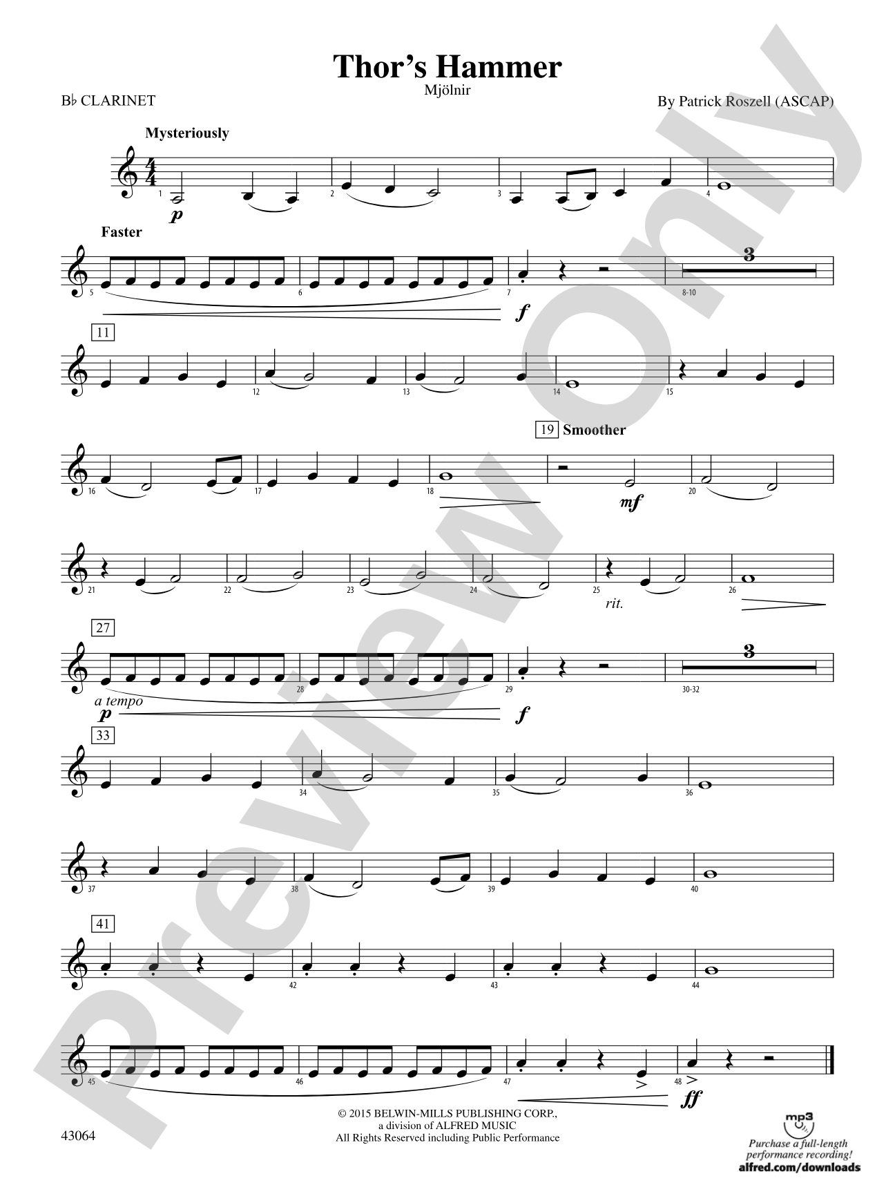 Thor's Hammer: 1st B-flat Clarinet