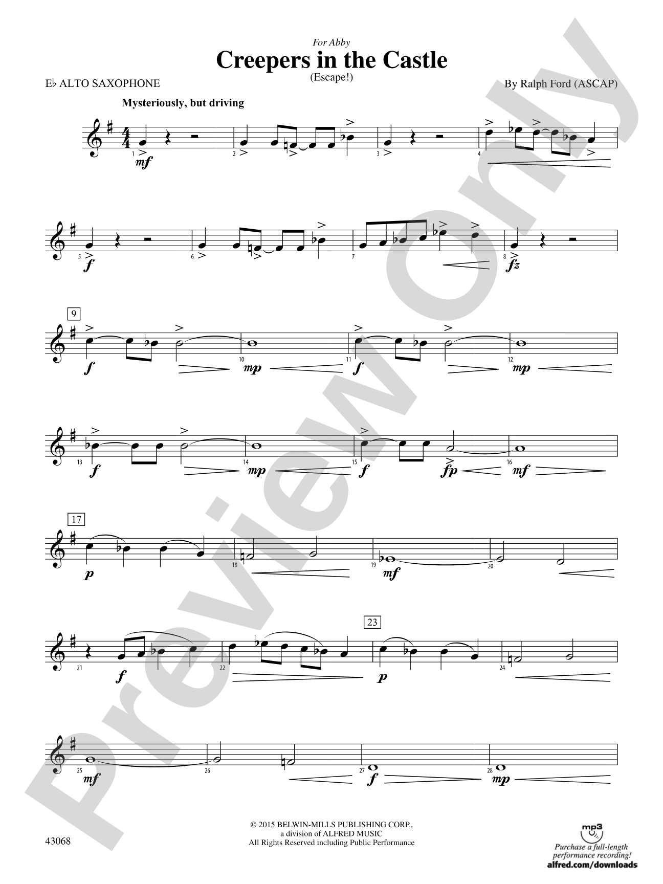 Creepers in the Castle: E-flat Alto Saxophone