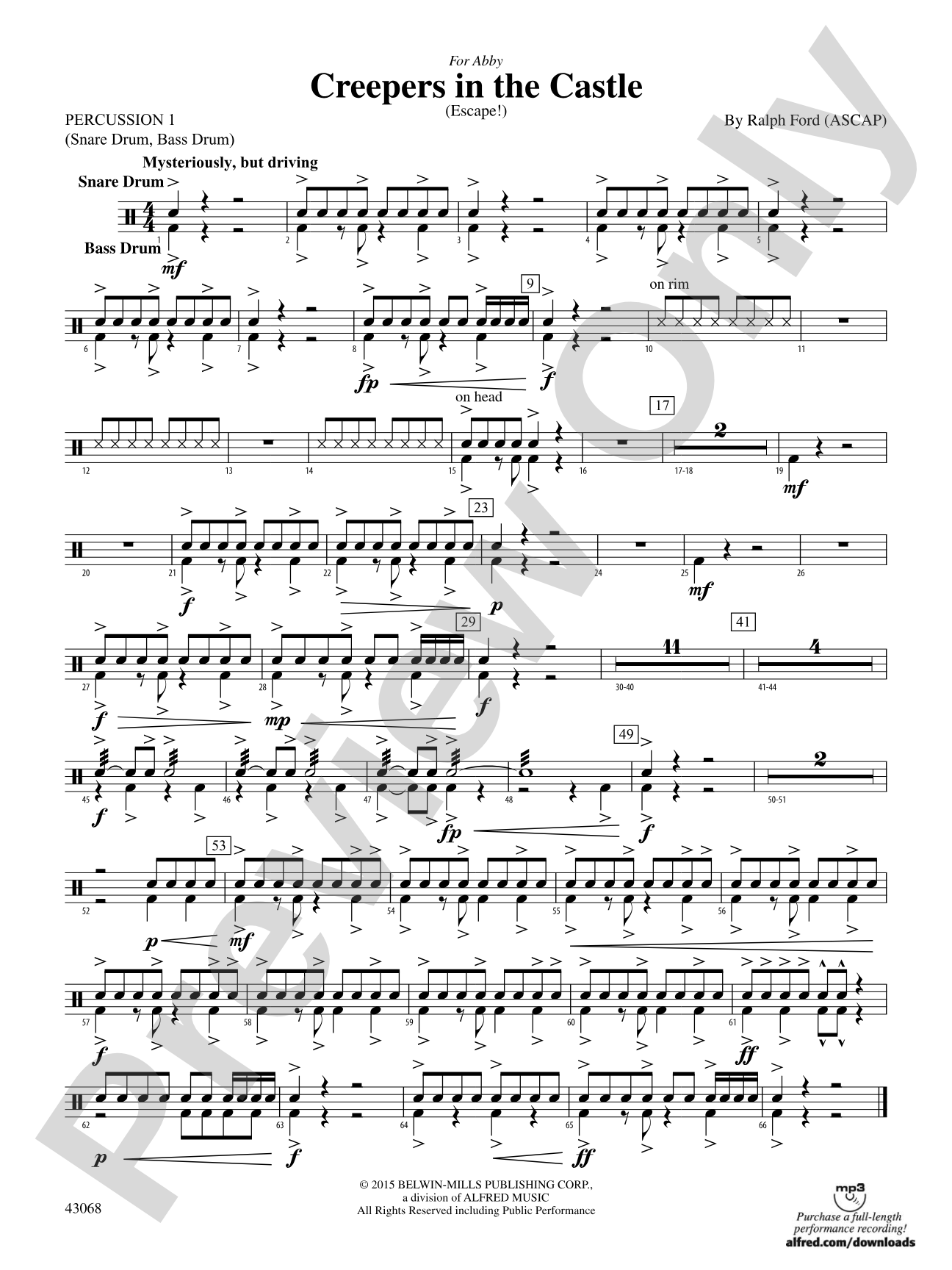 Creepers in the Castle: 1st Percussion