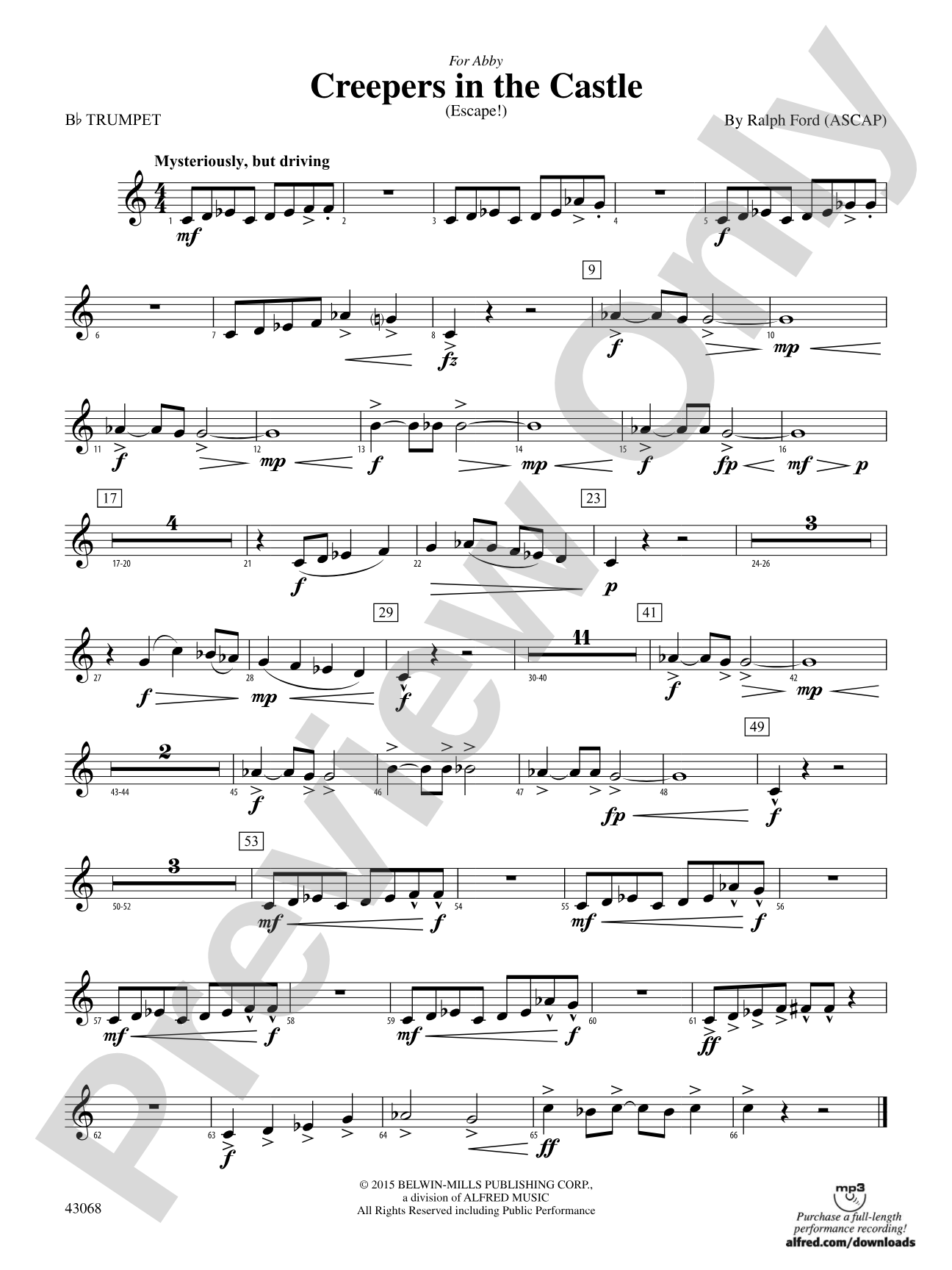 Creepers in the Castle: 1st B-flat Trumpet