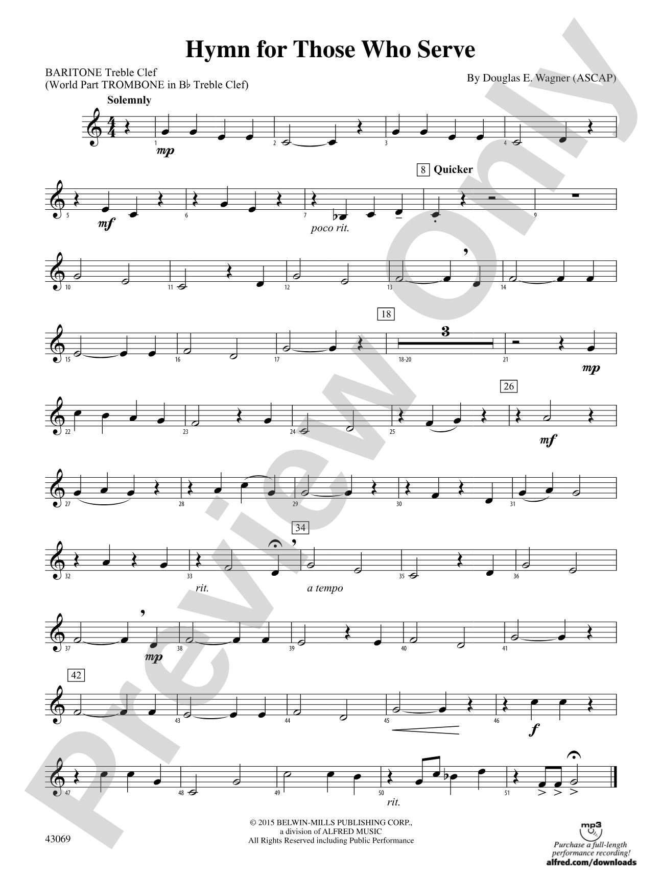 Hymn for Those Who Serve: Baritone T.C.