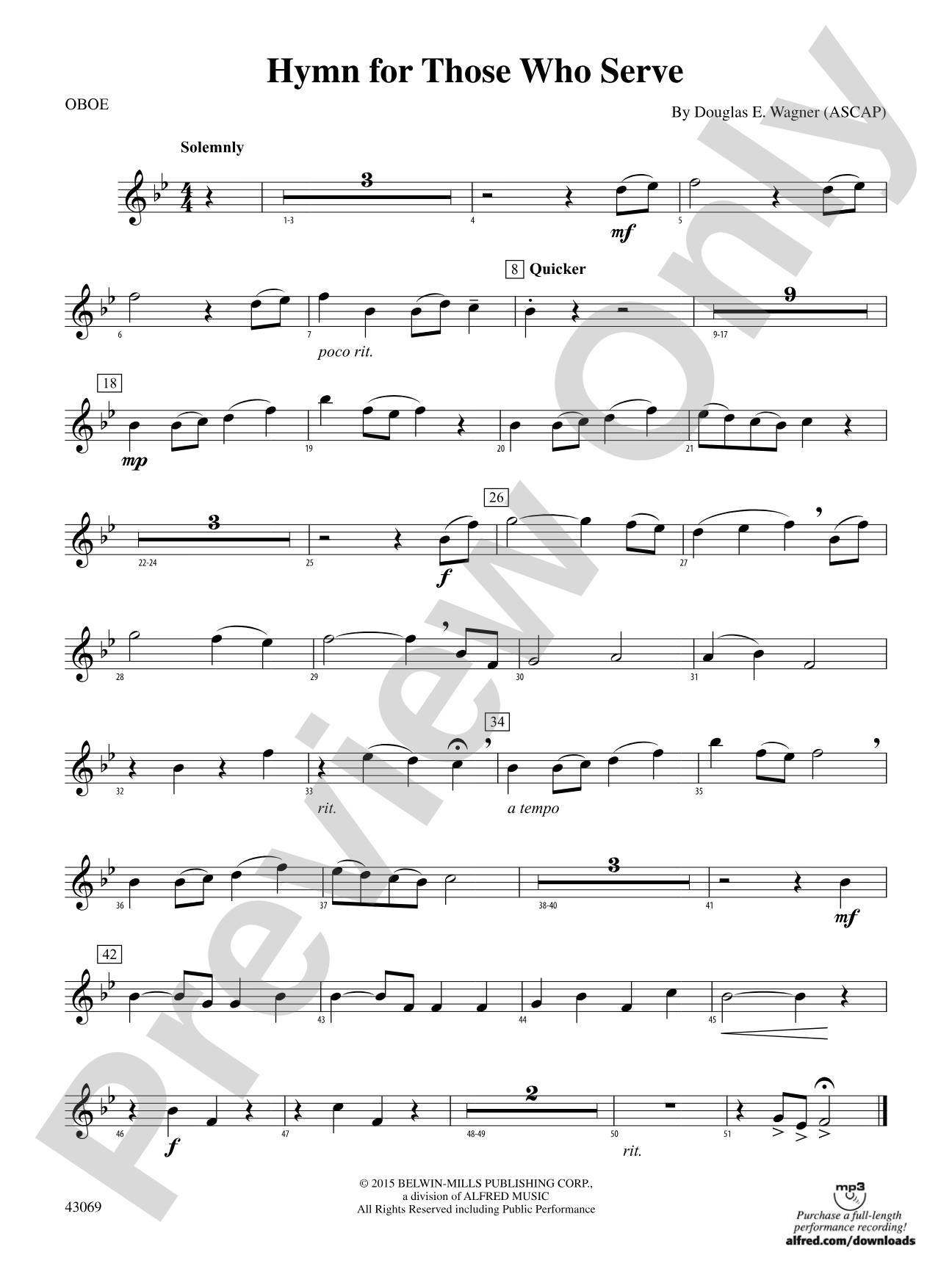 Hymn for Those Who Serve: Oboe