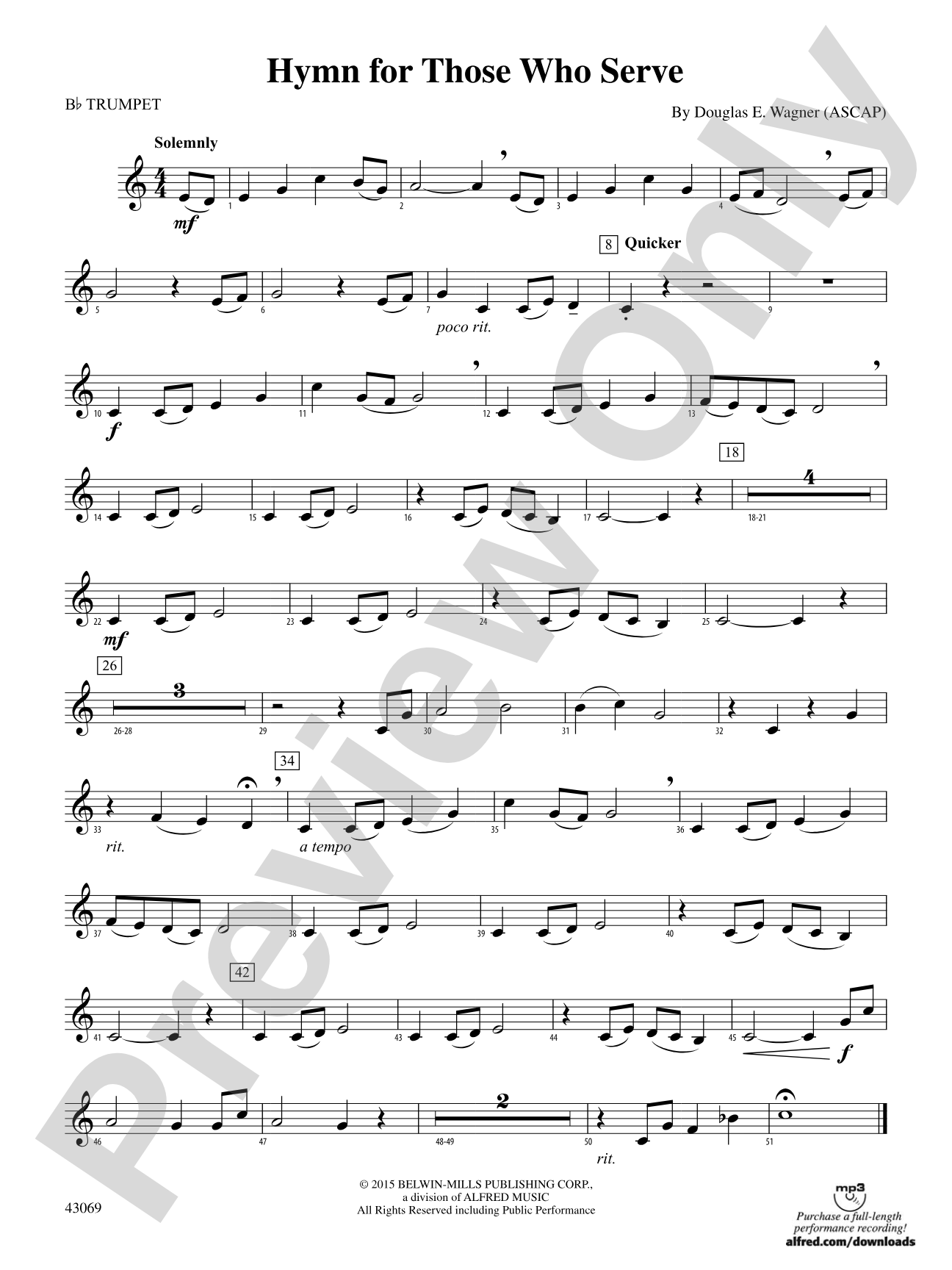 Hymn for Those Who Serve: 1st B-flat Trumpet
