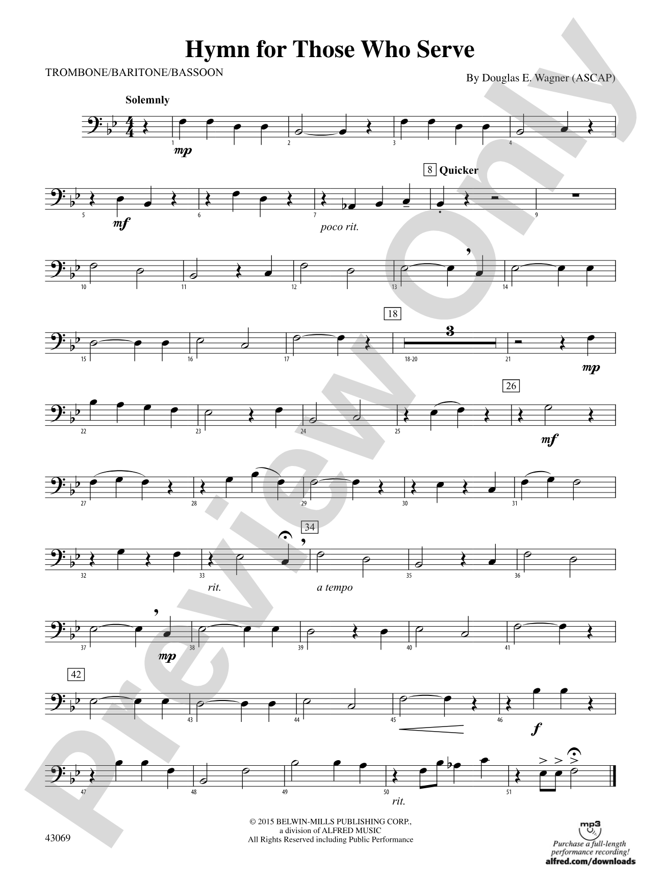 Hymn for Those Who Serve: 1st Trombone