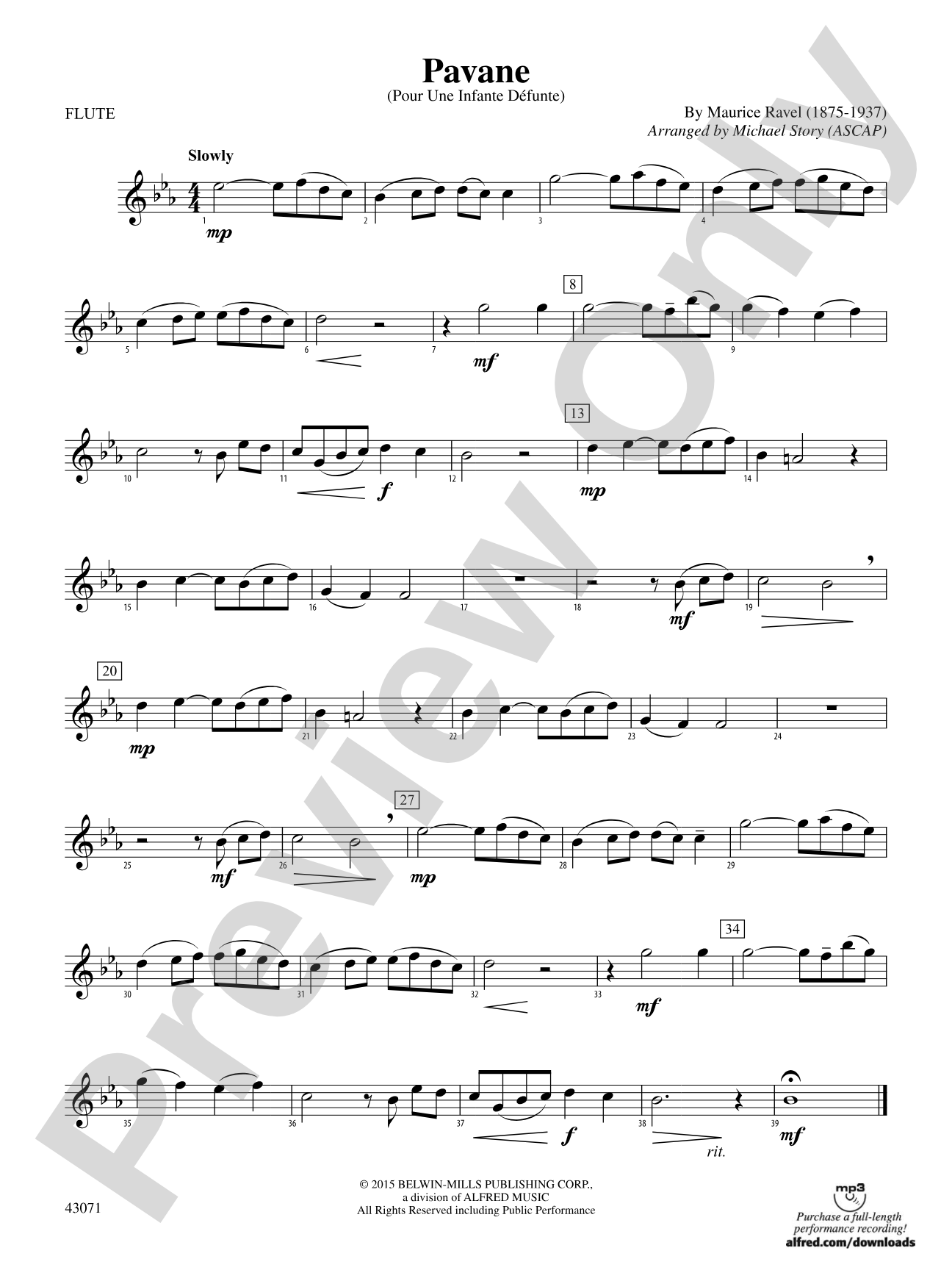 Pavane: Flute