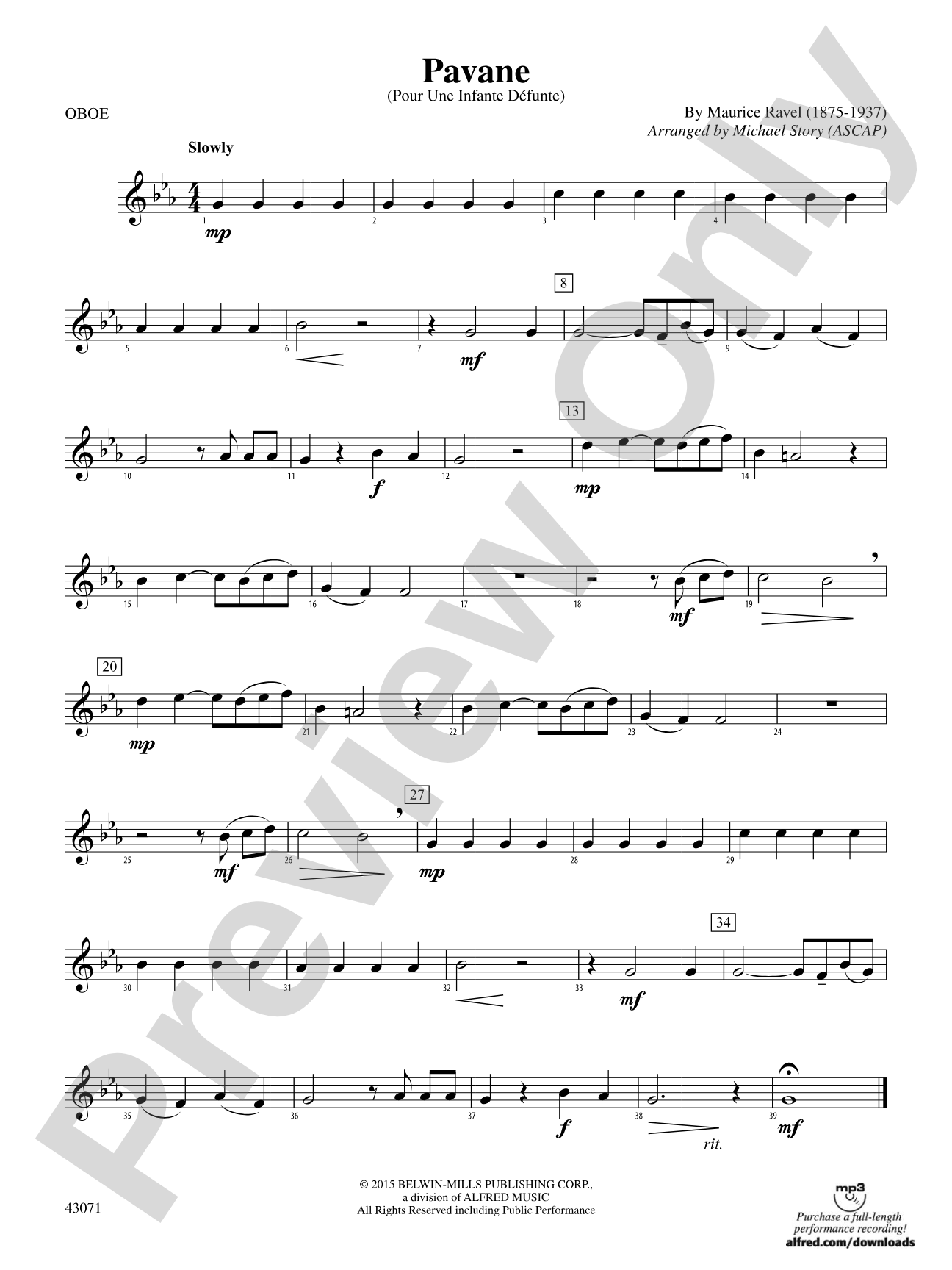 Pavane: Oboe