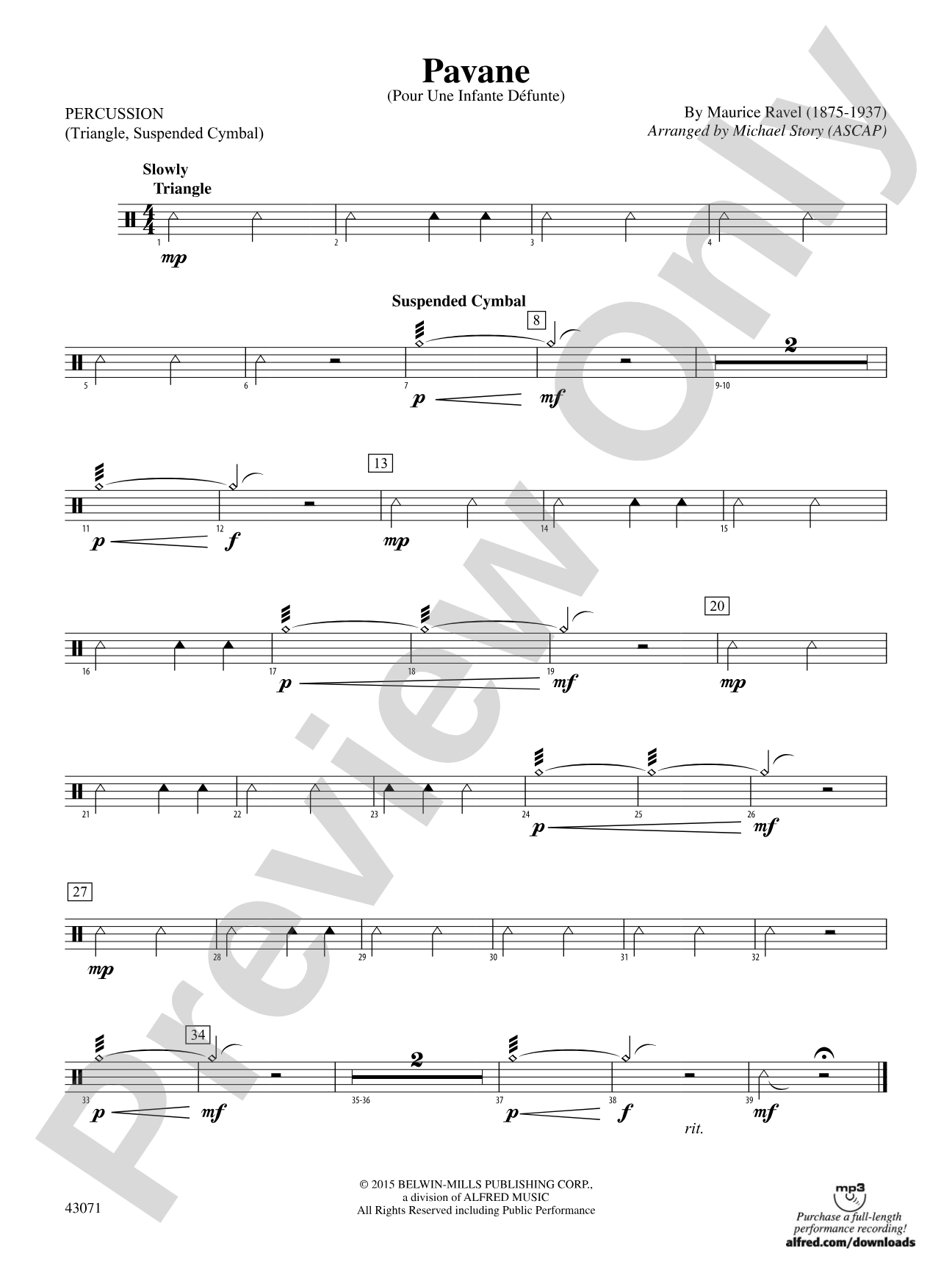 Pavane: 1st Percussion