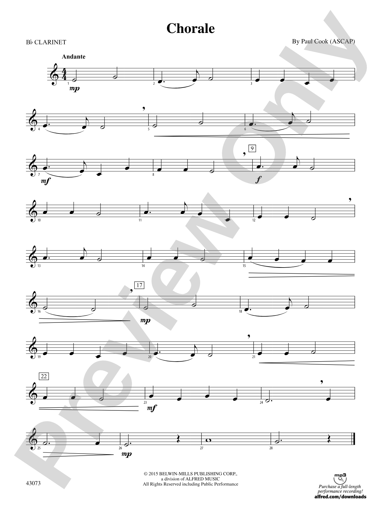Chorale: 1st B-flat Clarinet