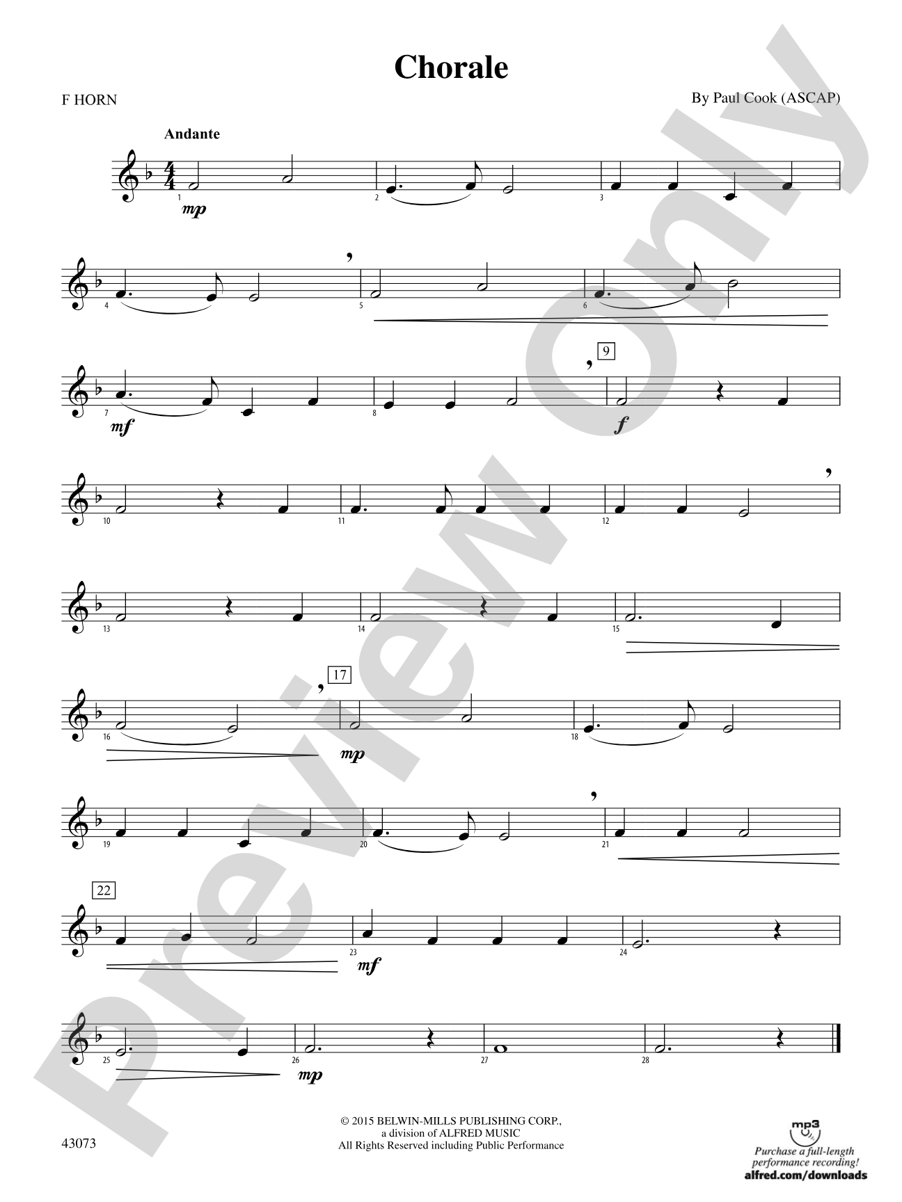 Chorale: 1st F Horn