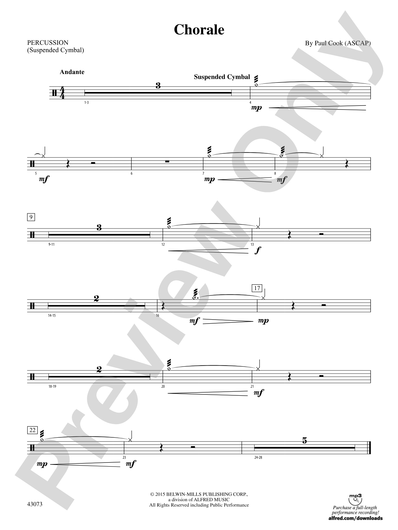 Chorale: 1st Percussion