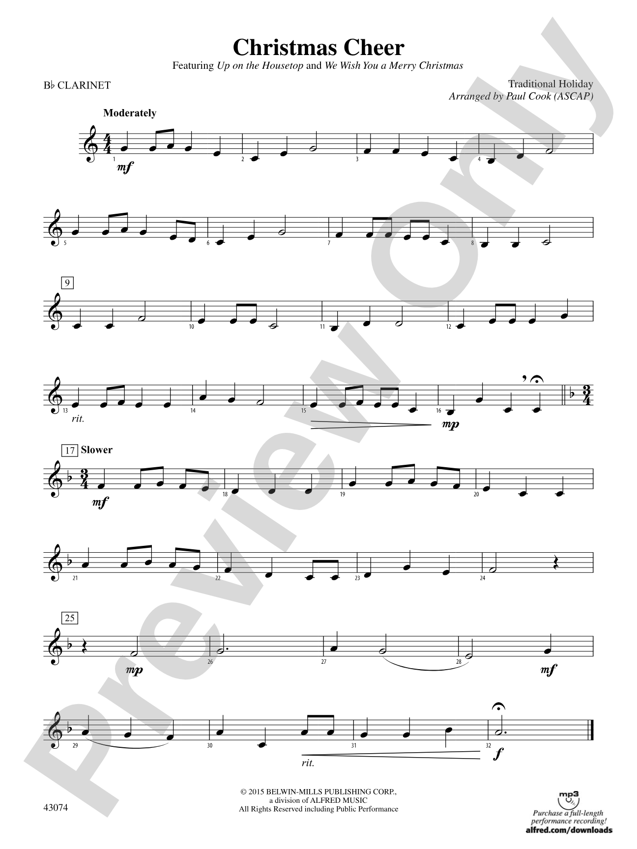 Christmas Cheer: 1st B-flat Clarinet