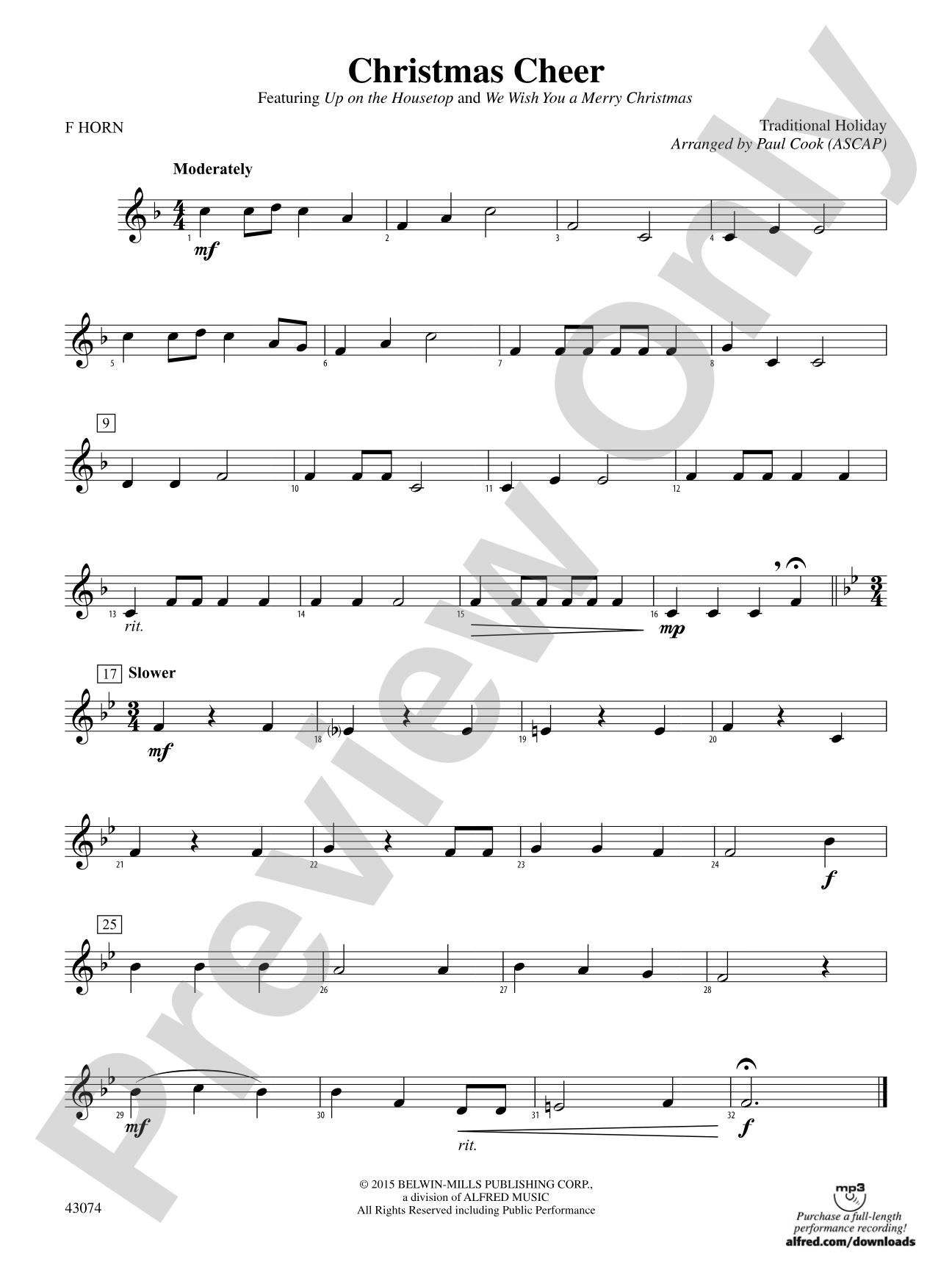 Christmas Cheer: 1st F Horn