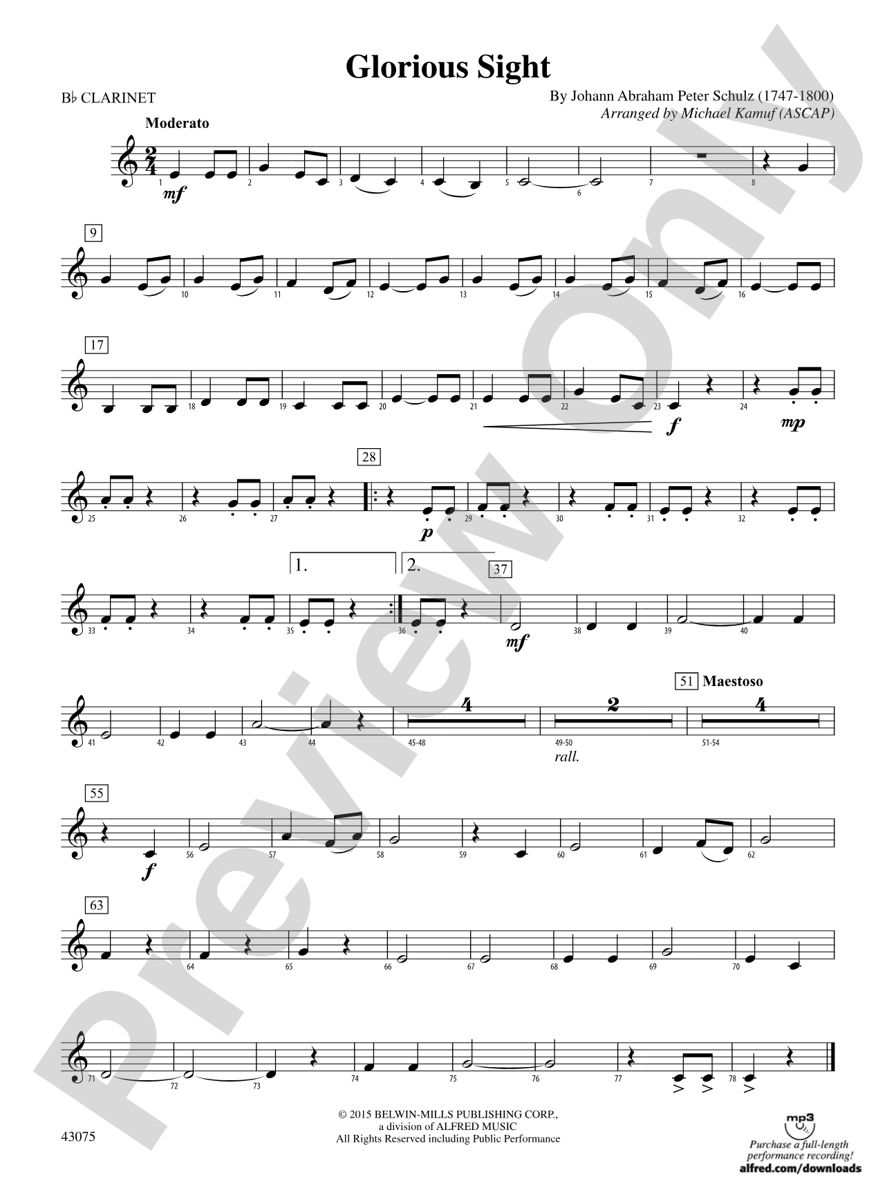Glorious Sight: 1st B-flat Clarinet
