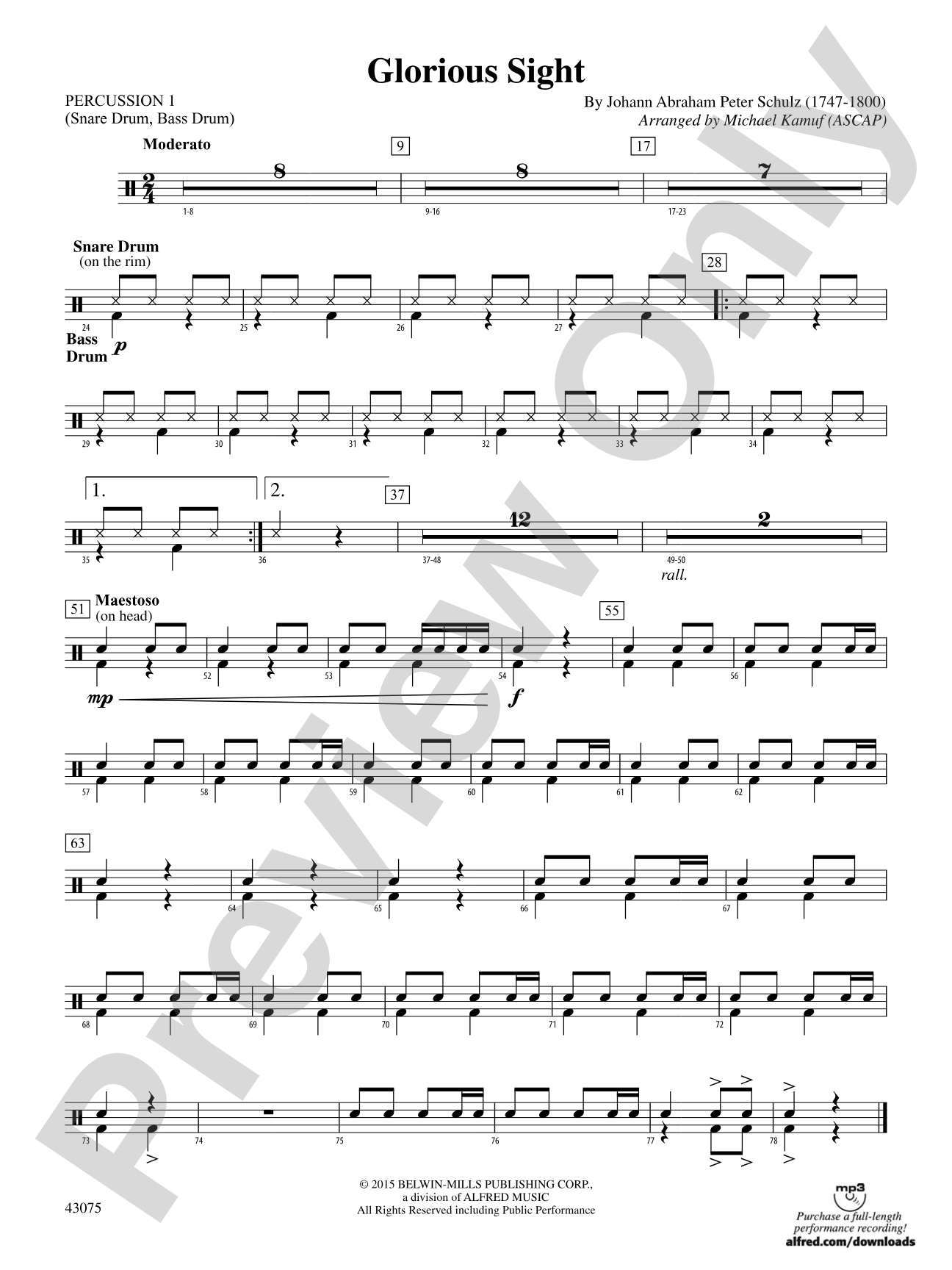 Glorious Sight: 1st Percussion