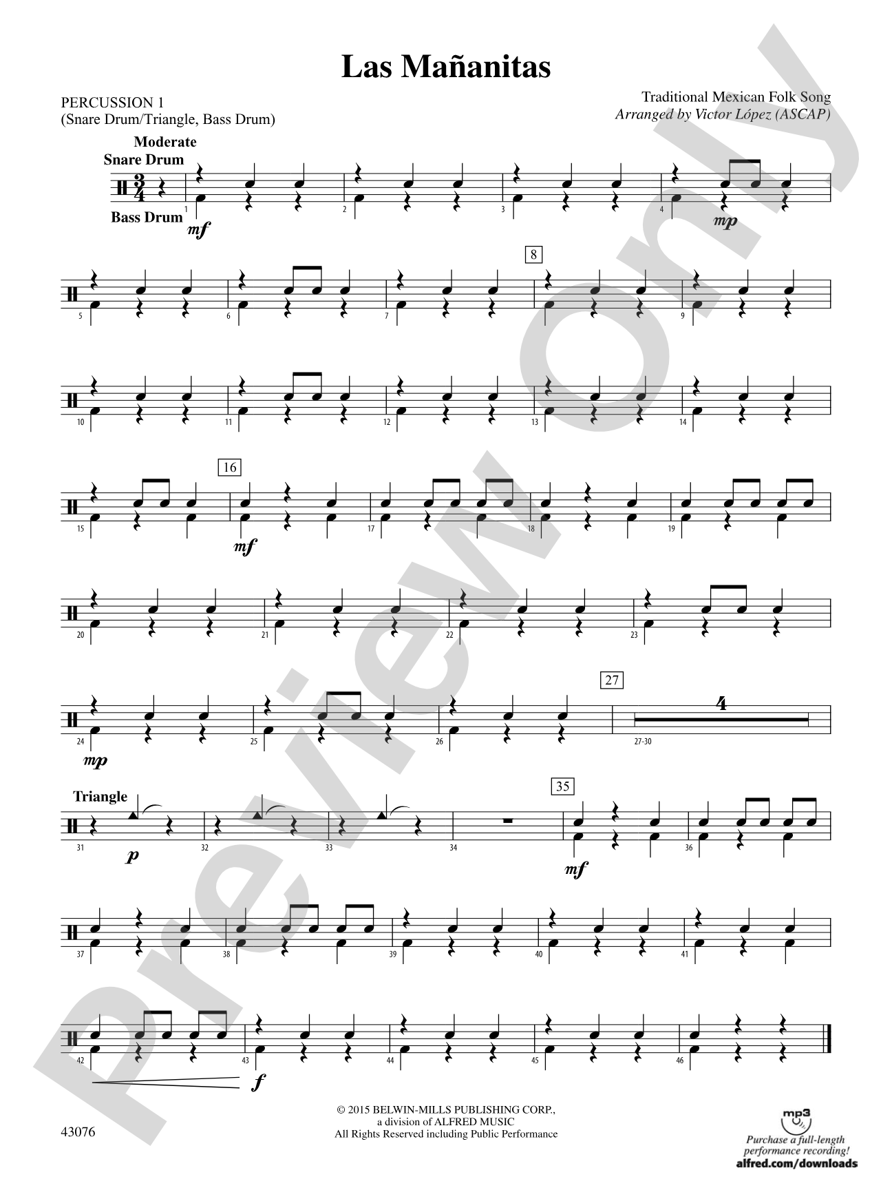 Las Mañanitas: 1st Percussion