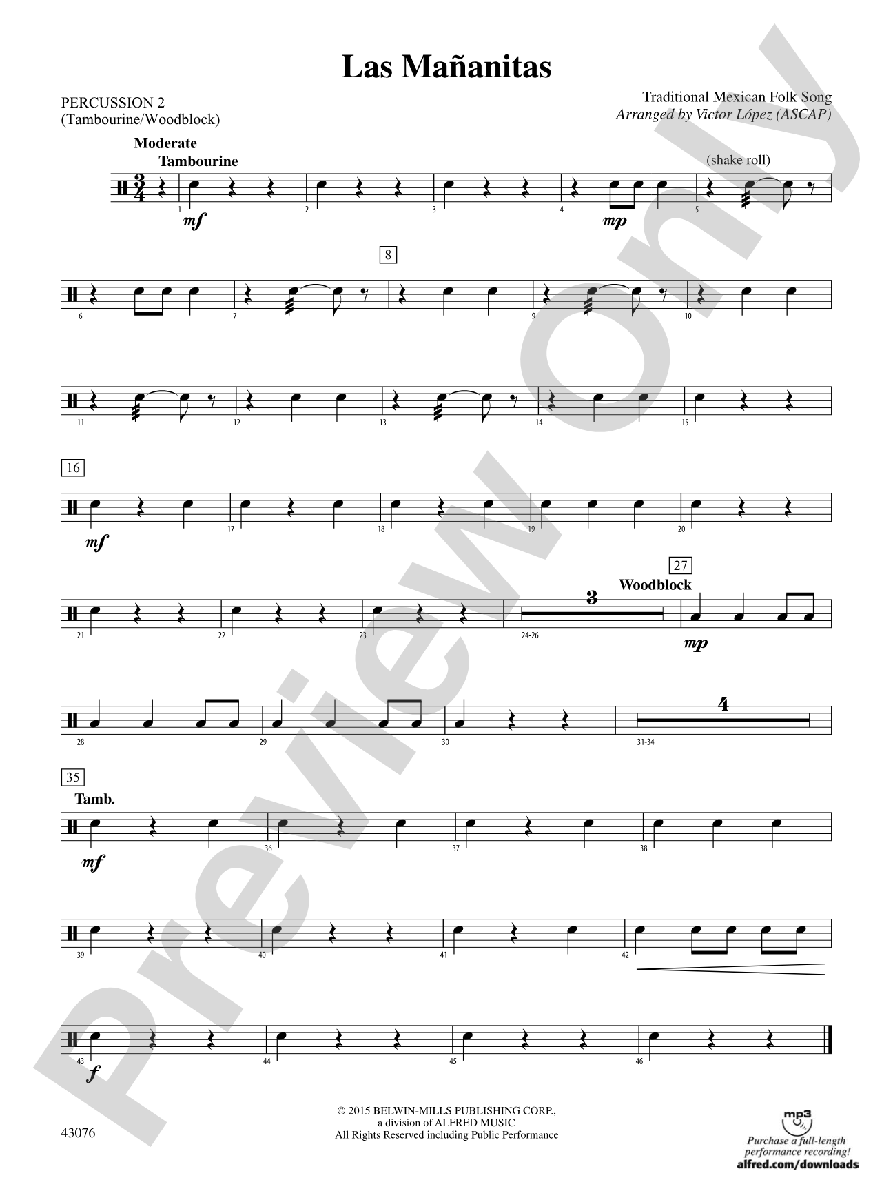 Las Mañanitas: 2nd Percussion