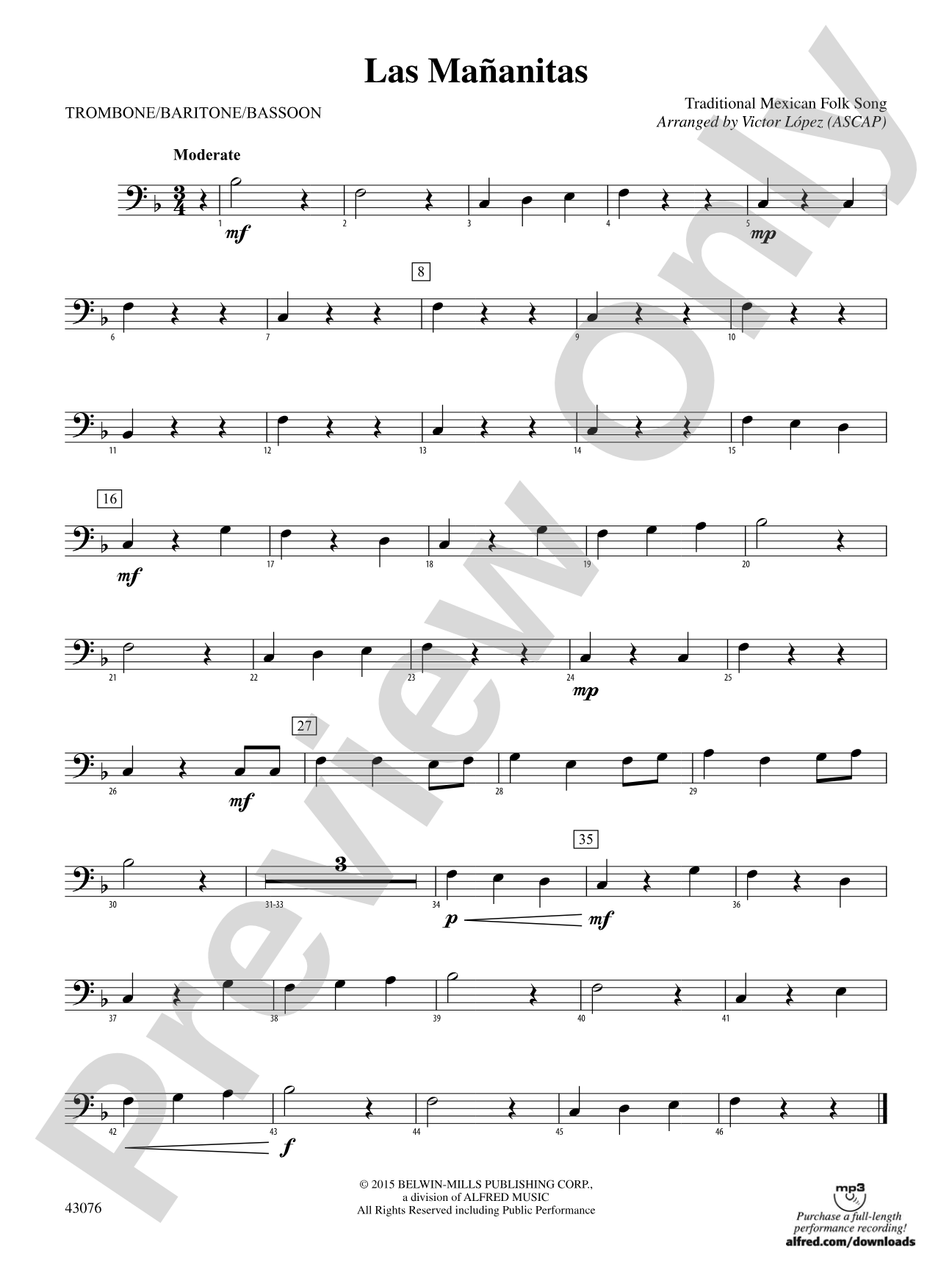 Las Mañanitas: 1st Trombone