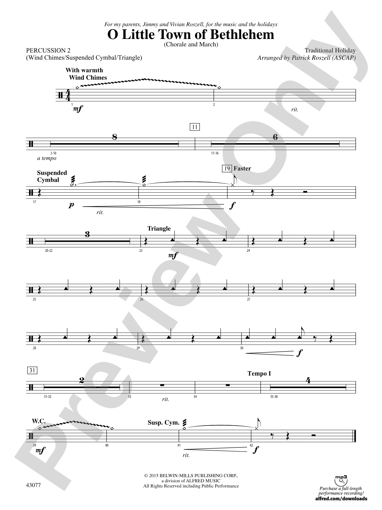 O Little Town of Bethlehem: 2nd Percussion