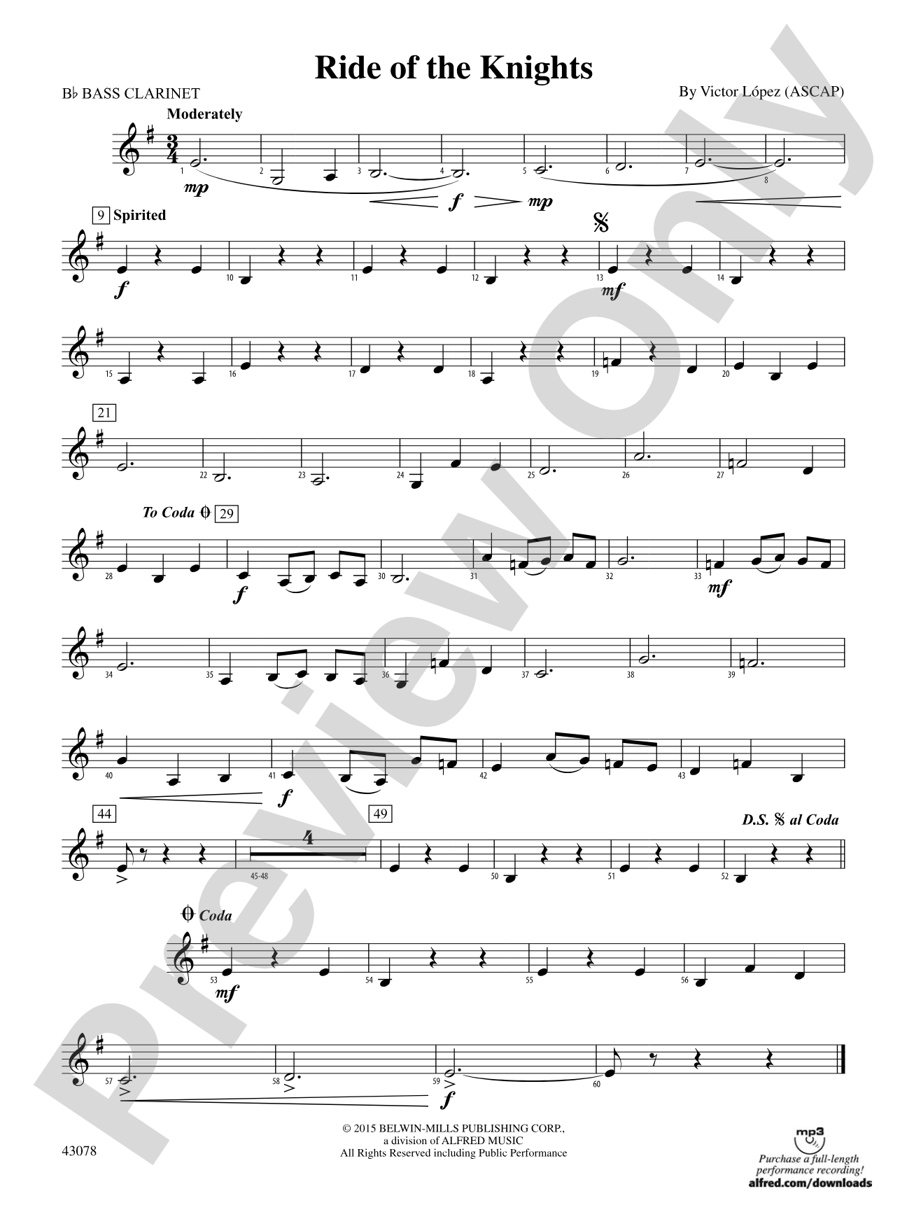 Ride of the Knights: B-flat Bass Clarinet