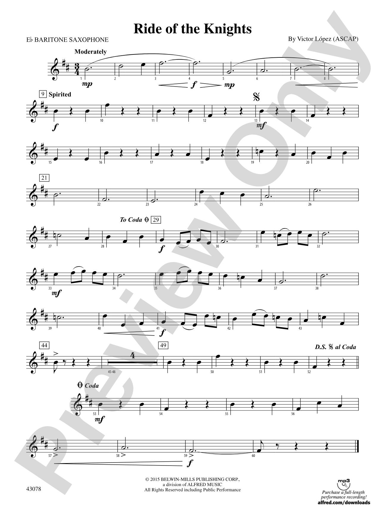 Ride of the Knights: E-flat Baritone Saxophone