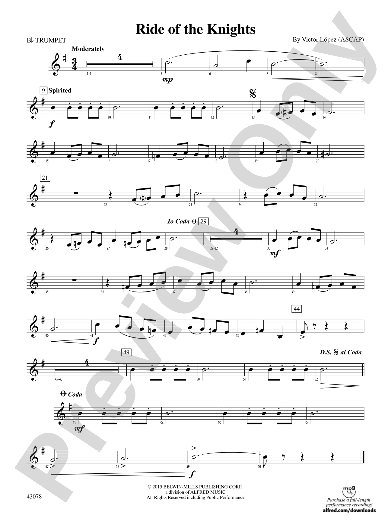 Ride of the Knights: 1st B-flat Trumpet