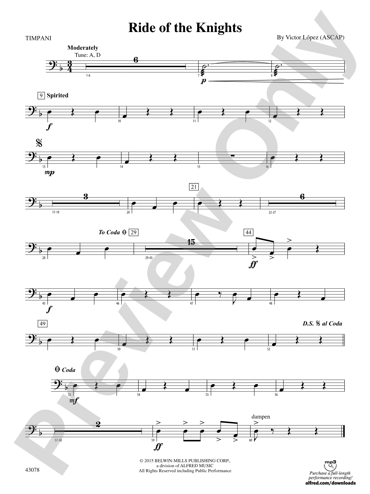 Ride of the Knights: Timpani
