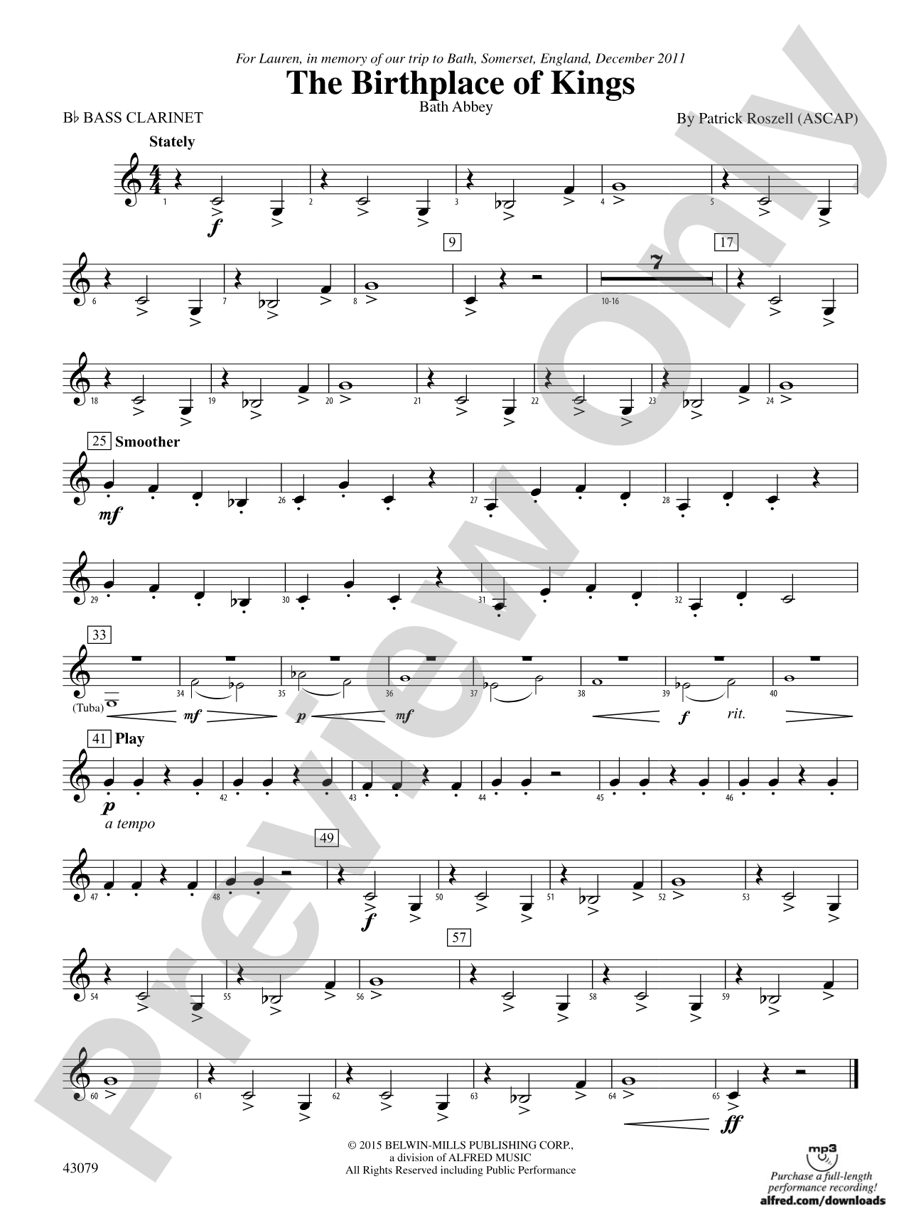 The Birthplace of Kings: B-flat Bass Clarinet