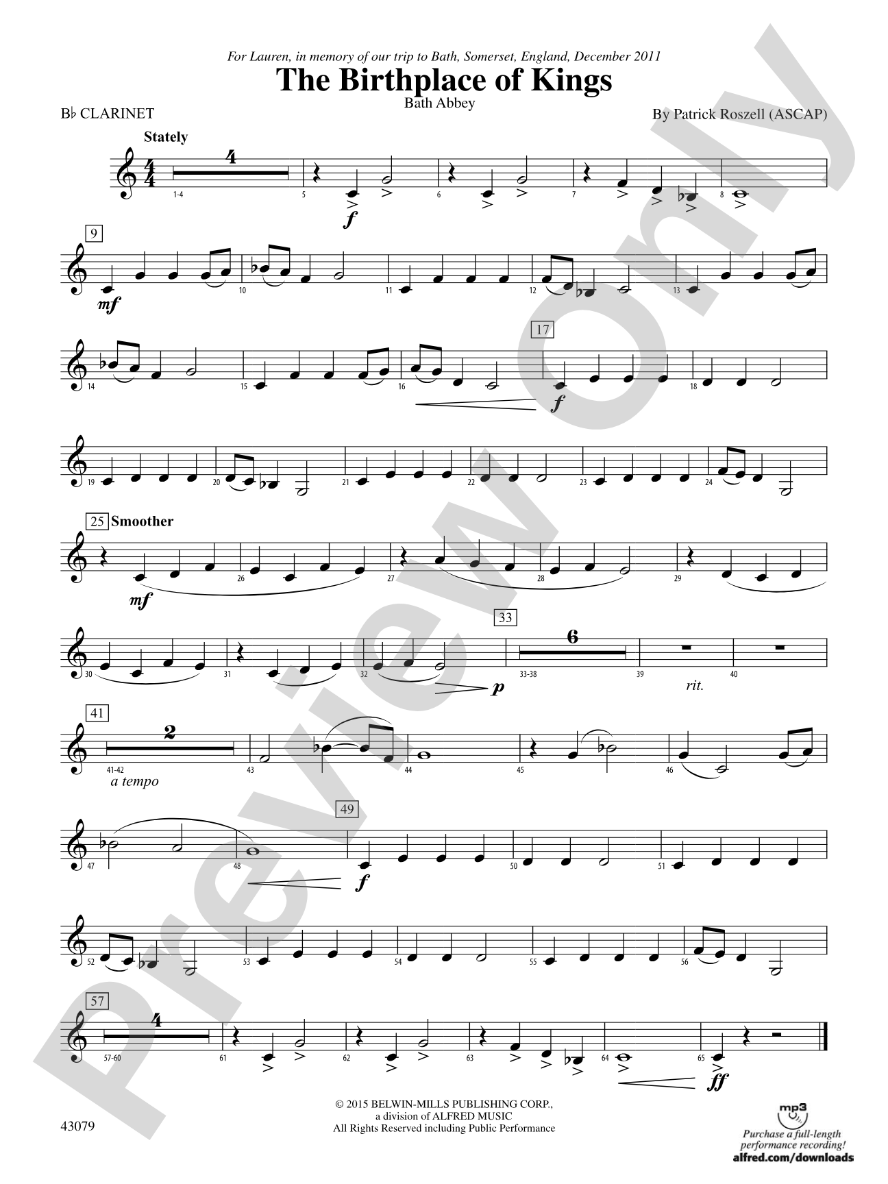 The Birthplace of Kings: 1st B-flat Clarinet