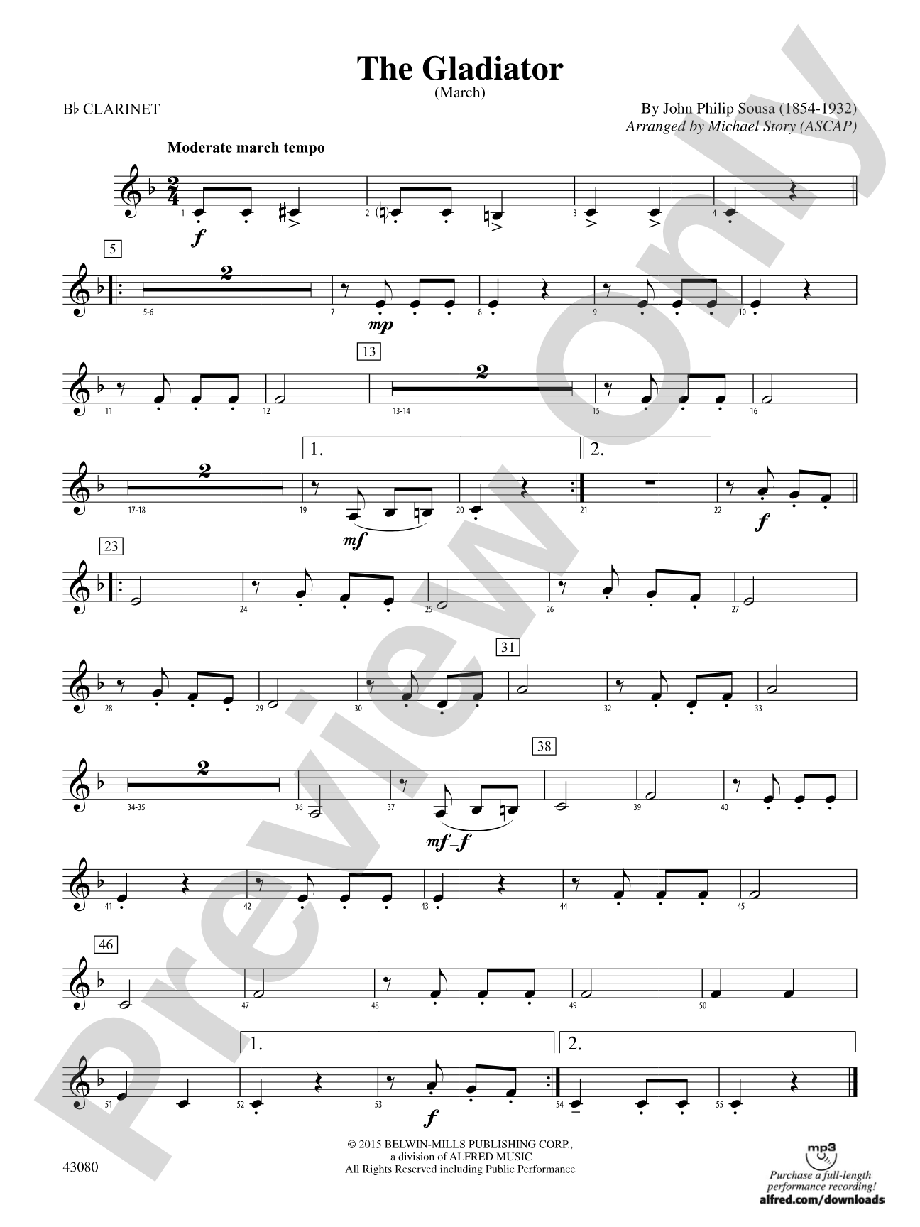 The Gladiator: 1st B-flat Clarinet