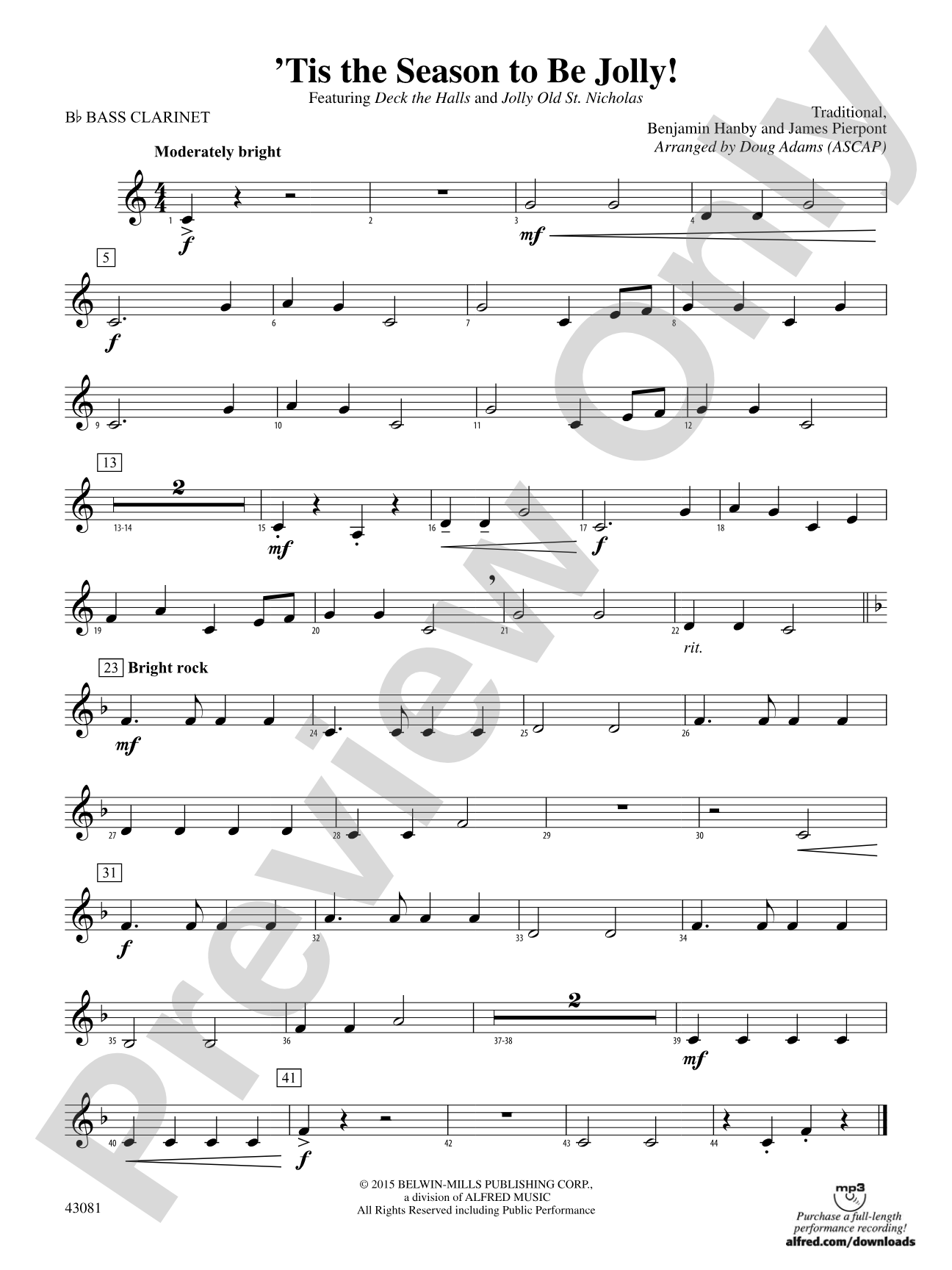 'Tis the Season to Be Jolly!: B-flat Bass Clarinet